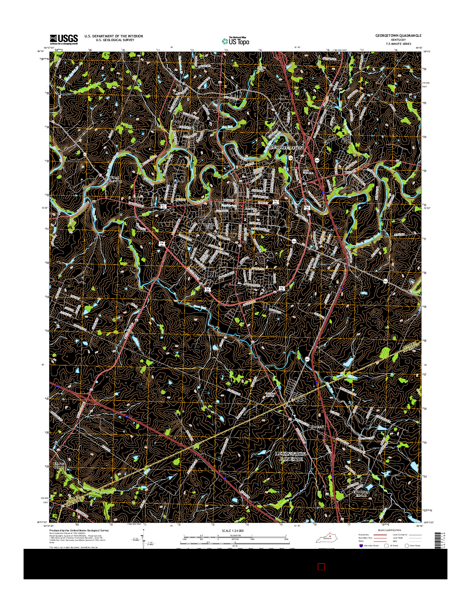 USGS US TOPO 7.5-MINUTE MAP FOR GEORGETOWN, KY 2016