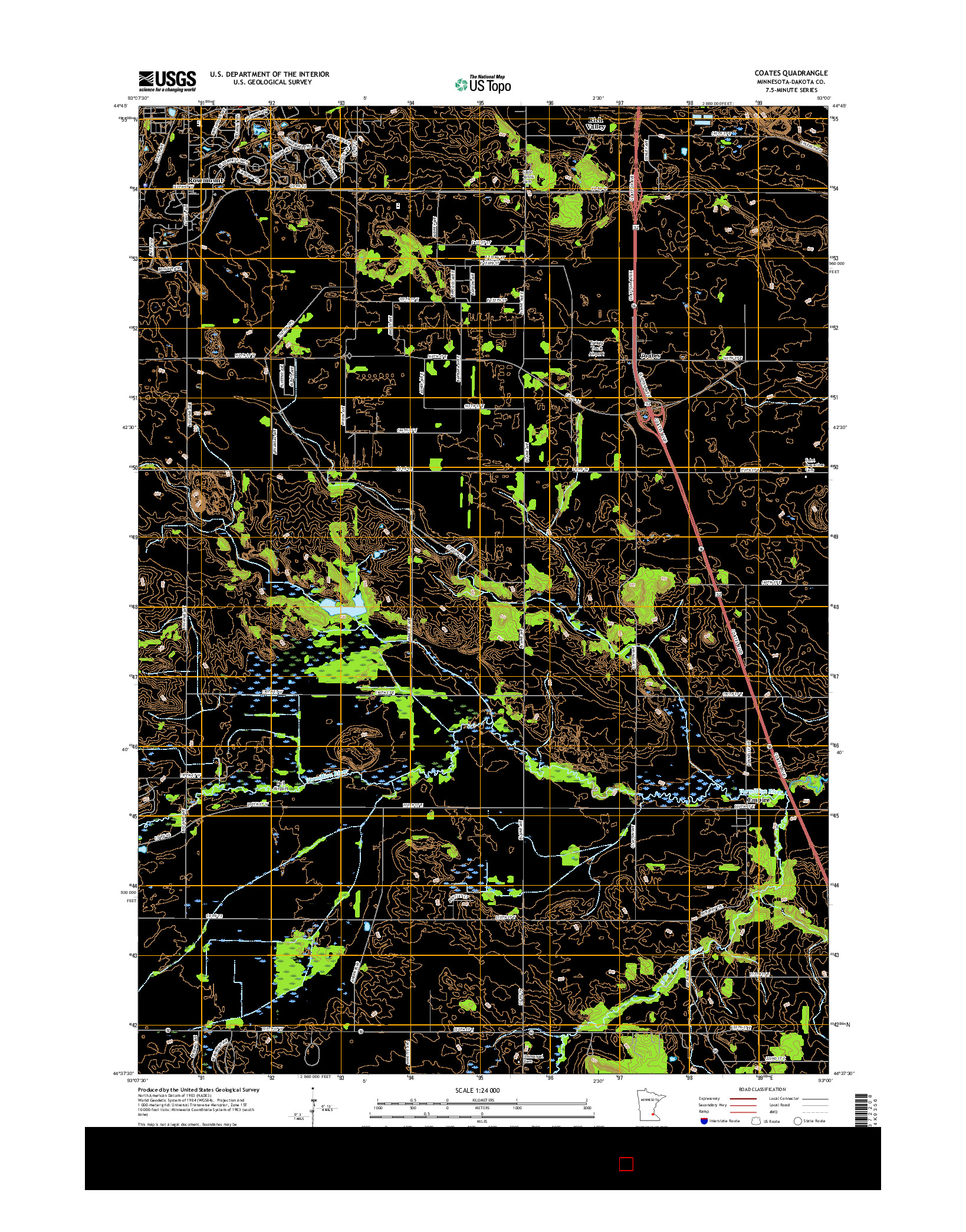 USGS US TOPO 7.5-MINUTE MAP FOR COATES, MN 2016
