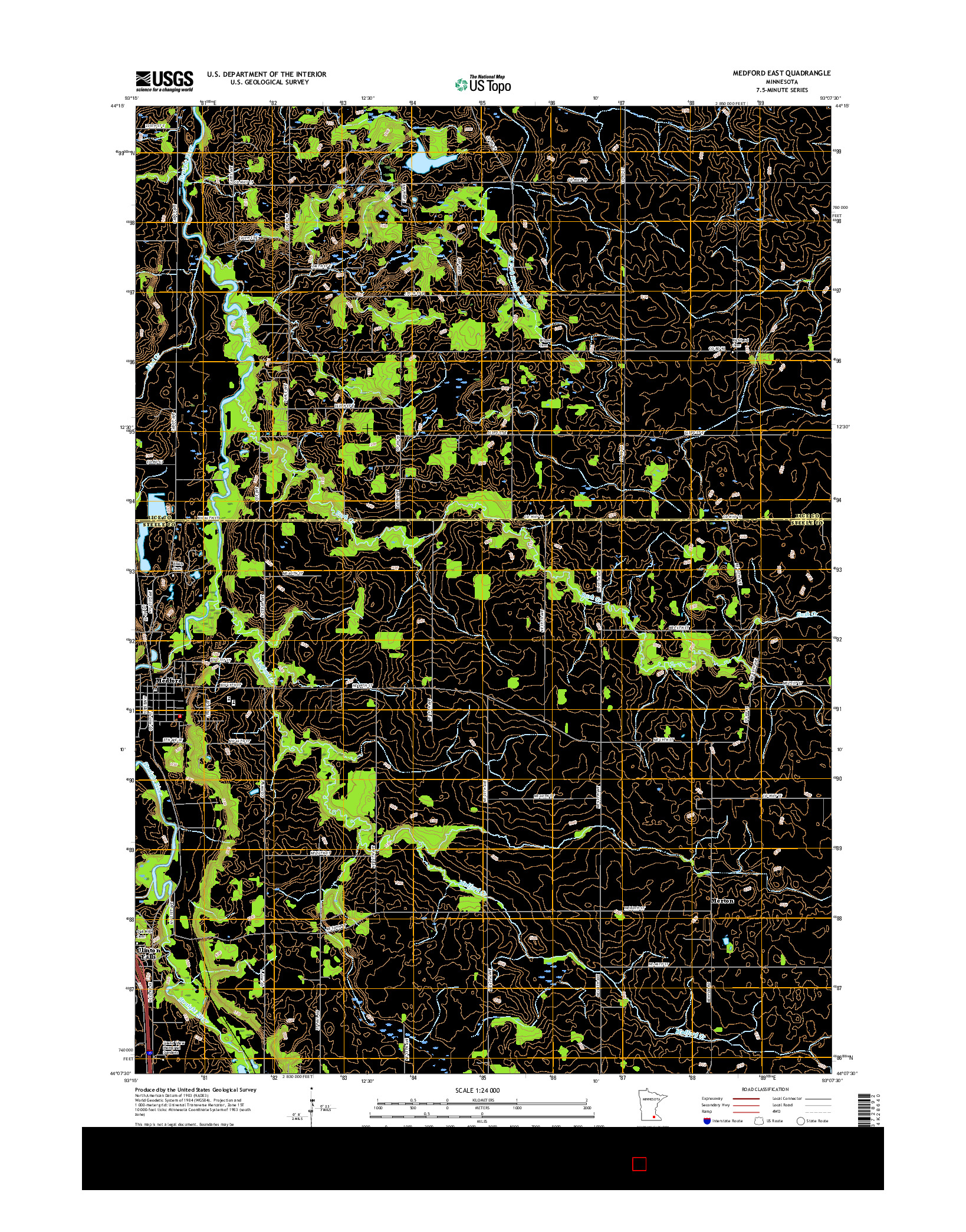 USGS US TOPO 7.5-MINUTE MAP FOR MEDFORD EAST, MN 2016
