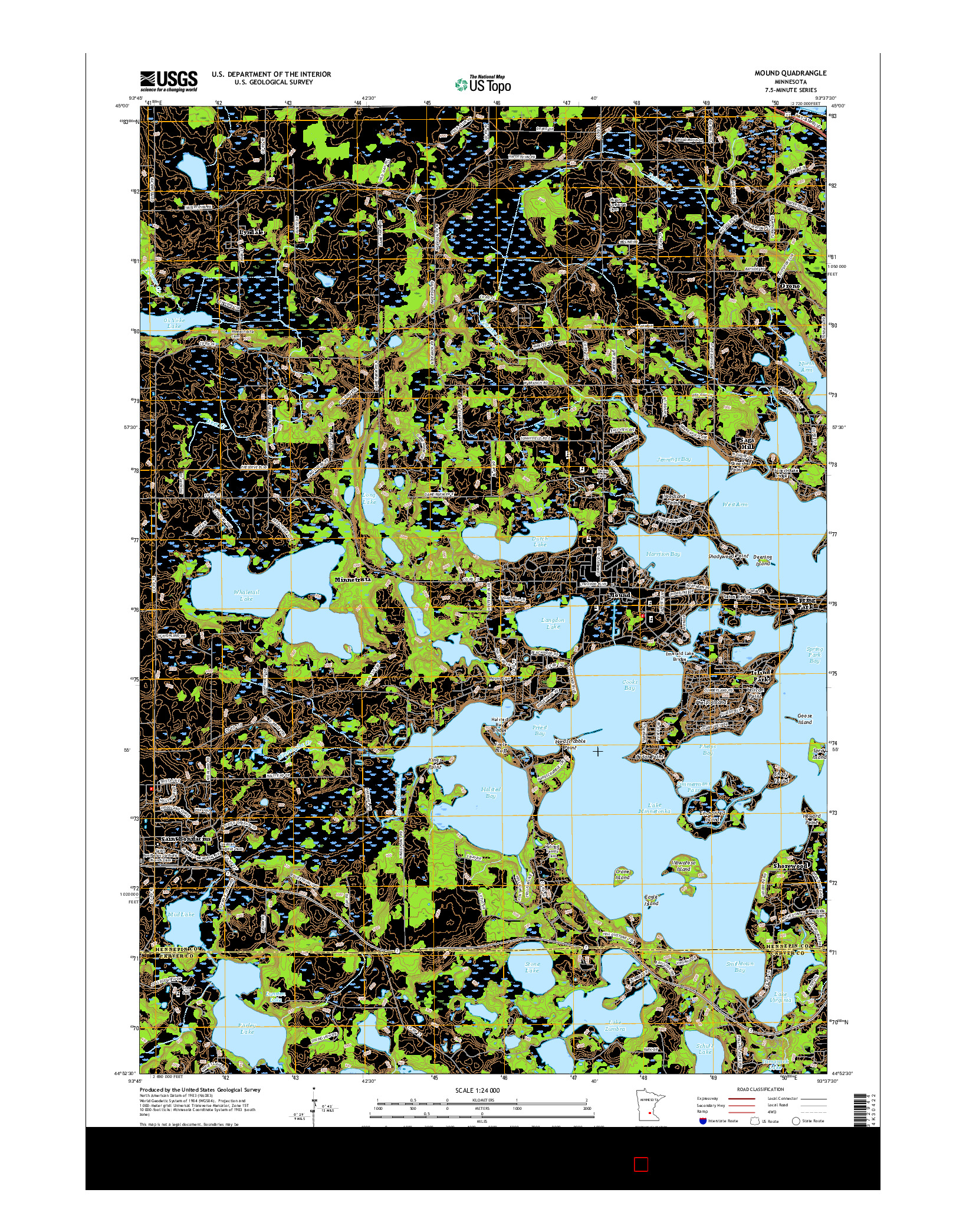 USGS US TOPO 7.5-MINUTE MAP FOR MOUND, MN 2016