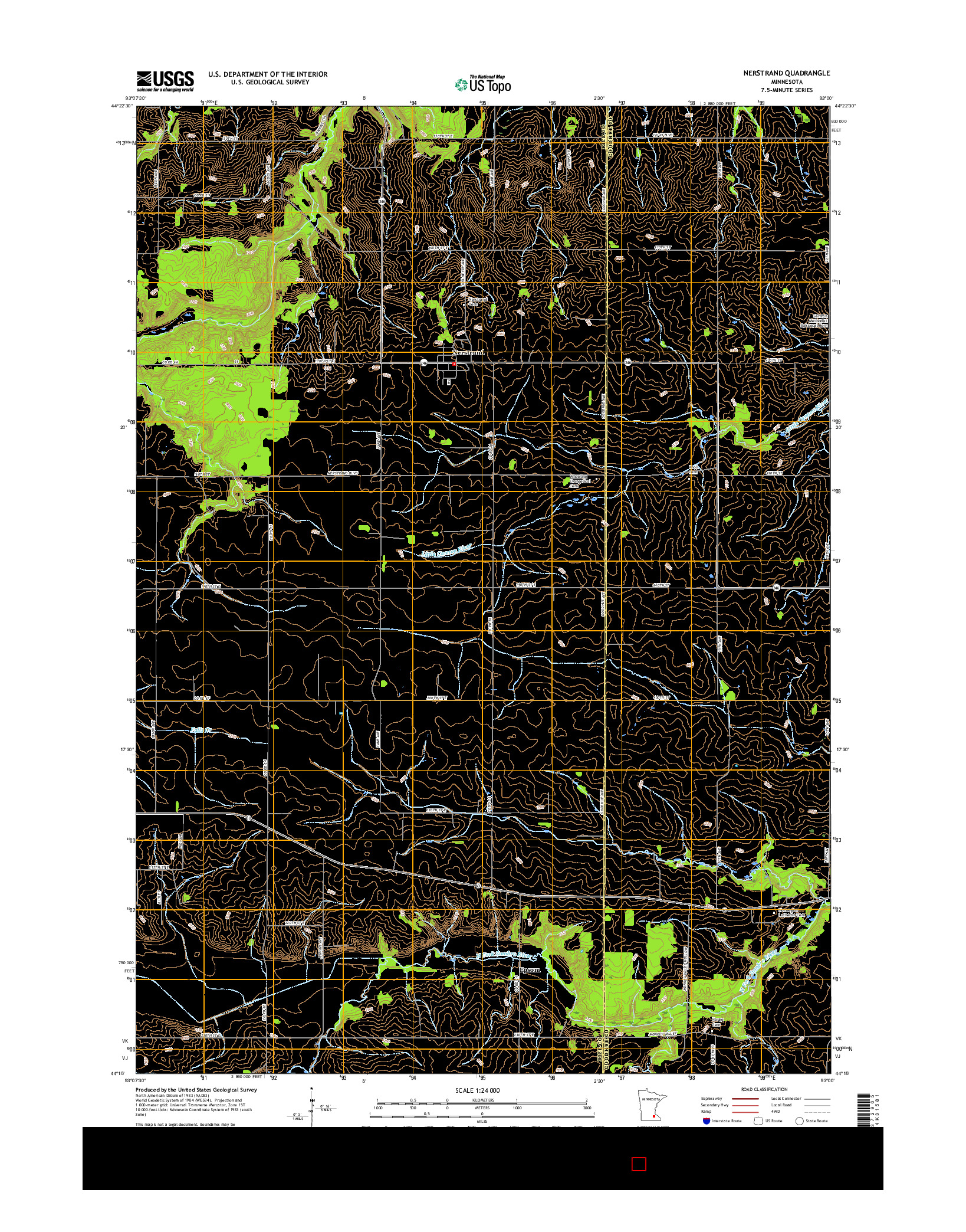 USGS US TOPO 7.5-MINUTE MAP FOR NERSTRAND, MN 2016