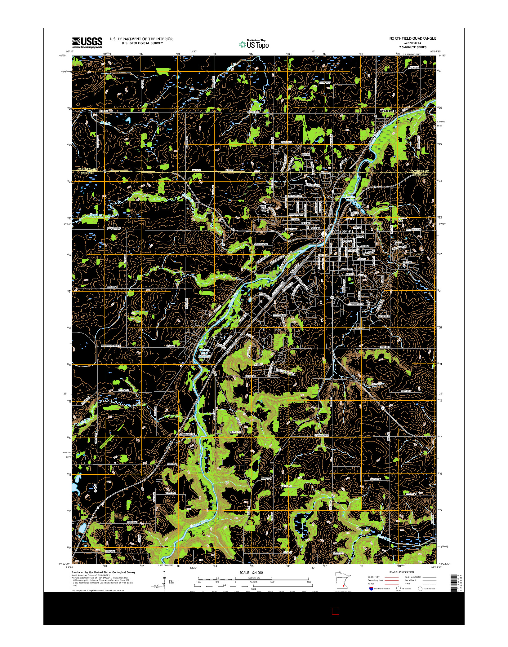 USGS US TOPO 7.5-MINUTE MAP FOR NORTHFIELD, MN 2016