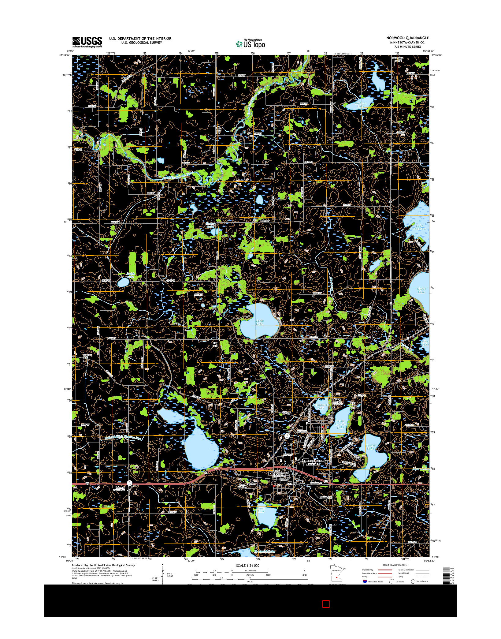 USGS US TOPO 7.5-MINUTE MAP FOR NORWOOD, MN 2016