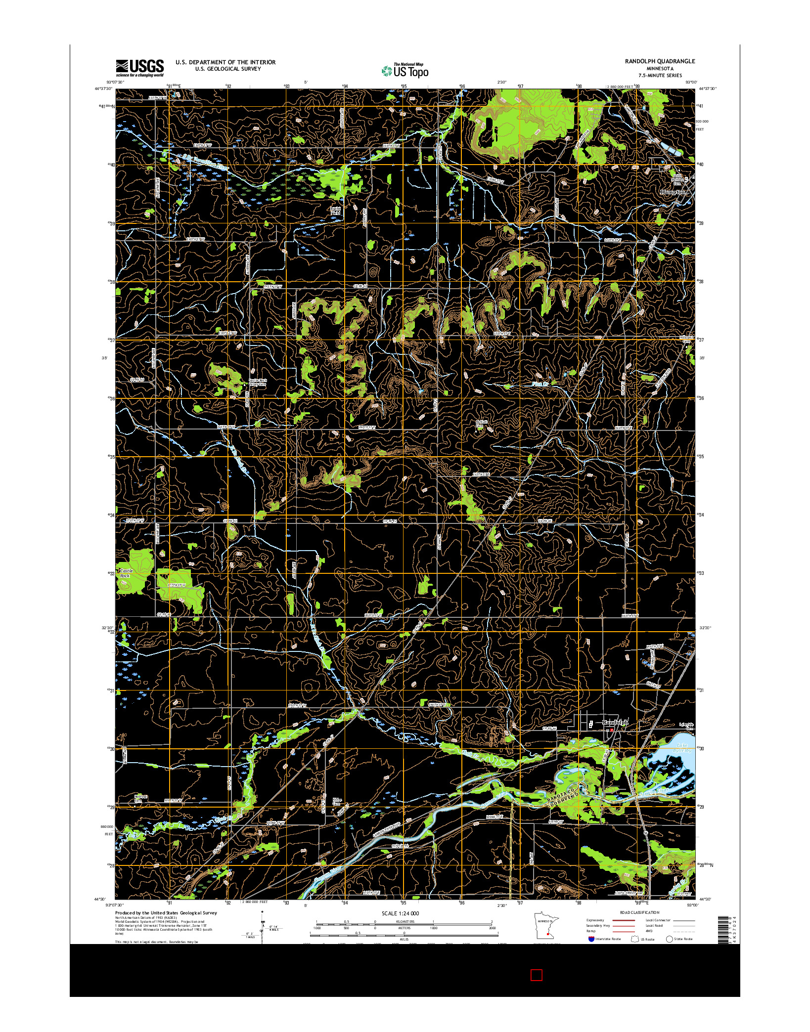 USGS US TOPO 7.5-MINUTE MAP FOR RANDOLPH, MN 2016