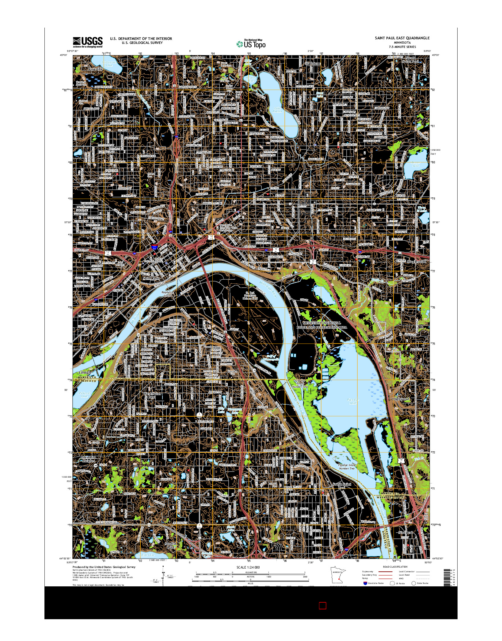 USGS US TOPO 7.5-MINUTE MAP FOR SAINT PAUL EAST, MN 2016