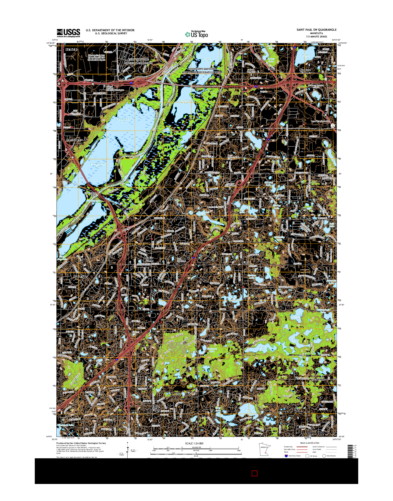 USGS US TOPO 7.5-MINUTE MAP FOR SAINT PAUL SW, MN 2016