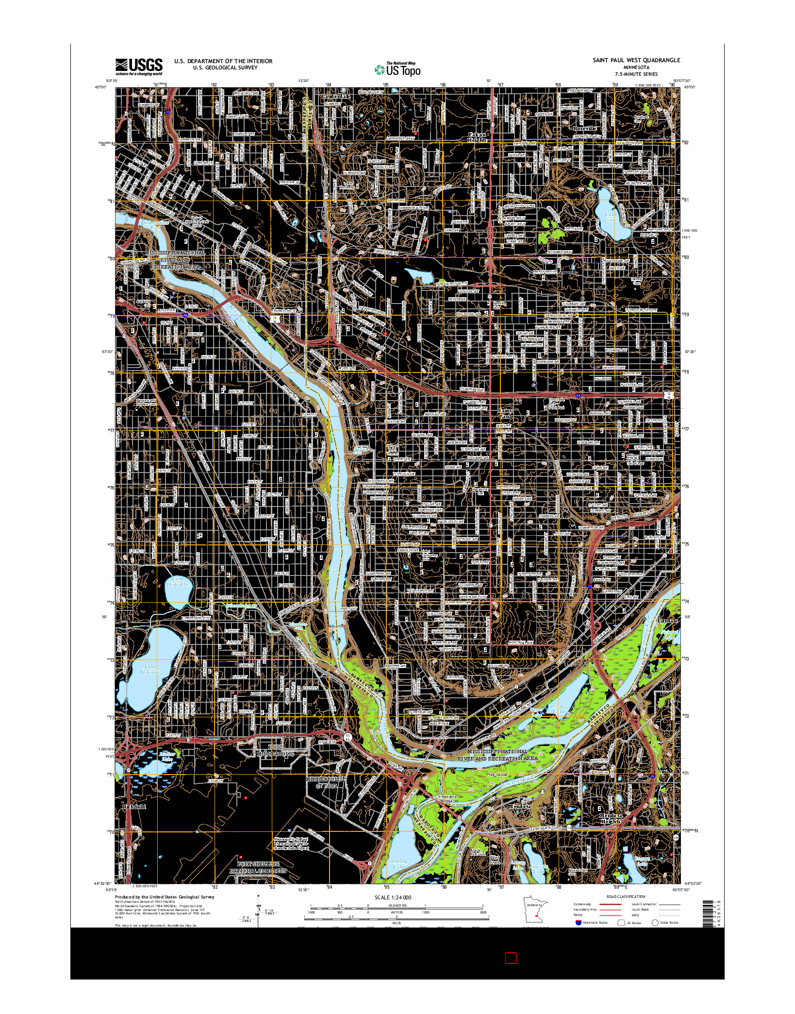 USGS US TOPO 7.5-MINUTE MAP FOR SAINT PAUL WEST, MN 2016