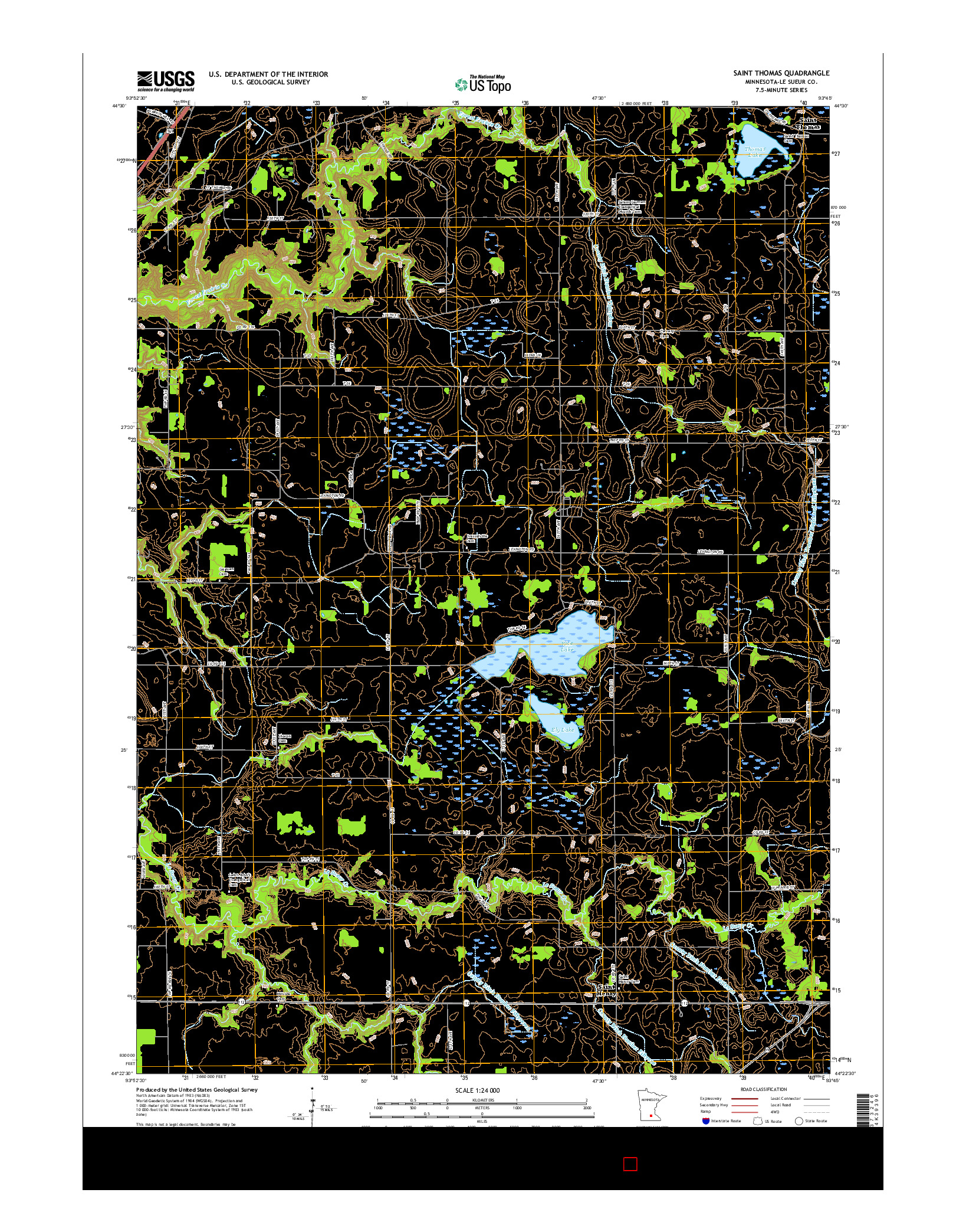 USGS US TOPO 7.5-MINUTE MAP FOR SAINT THOMAS, MN 2016