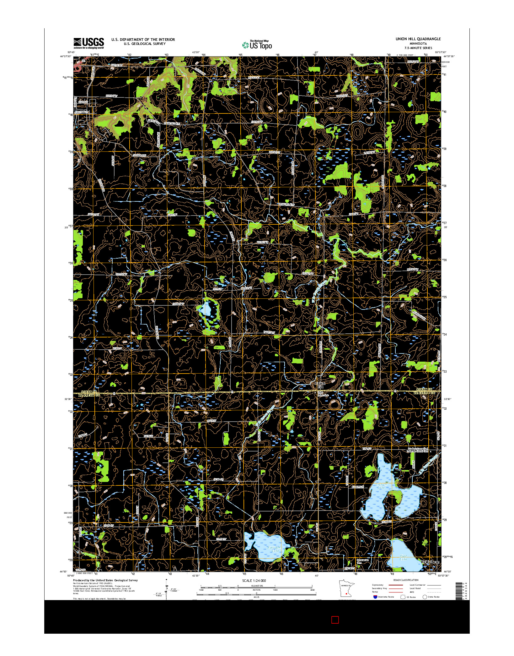 USGS US TOPO 7.5-MINUTE MAP FOR UNION HILL, MN 2016
