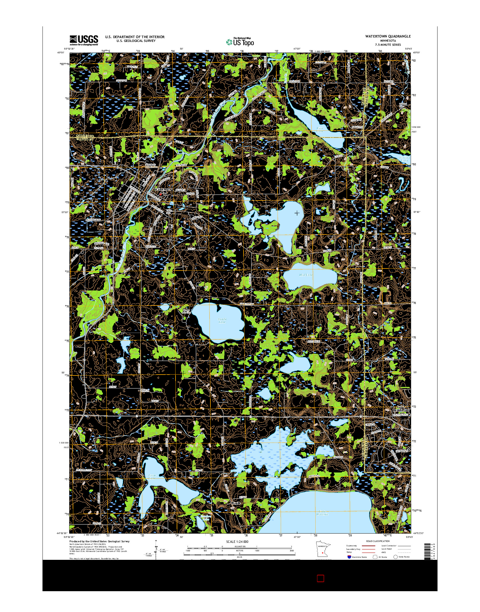 USGS US TOPO 7.5-MINUTE MAP FOR WATERTOWN, MN 2016