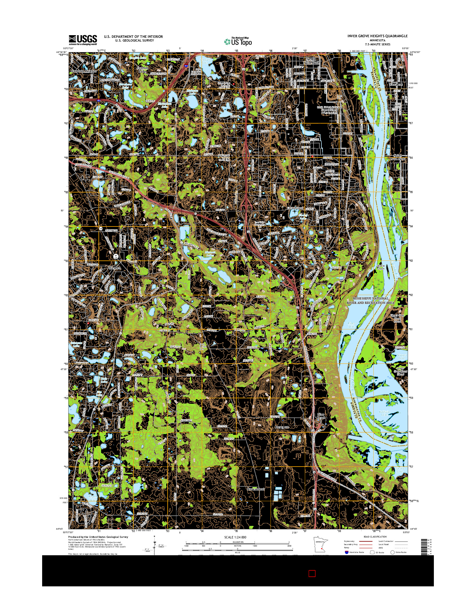 USGS US TOPO 7.5-MINUTE MAP FOR INVER GROVE HEIGHTS, MN 2016