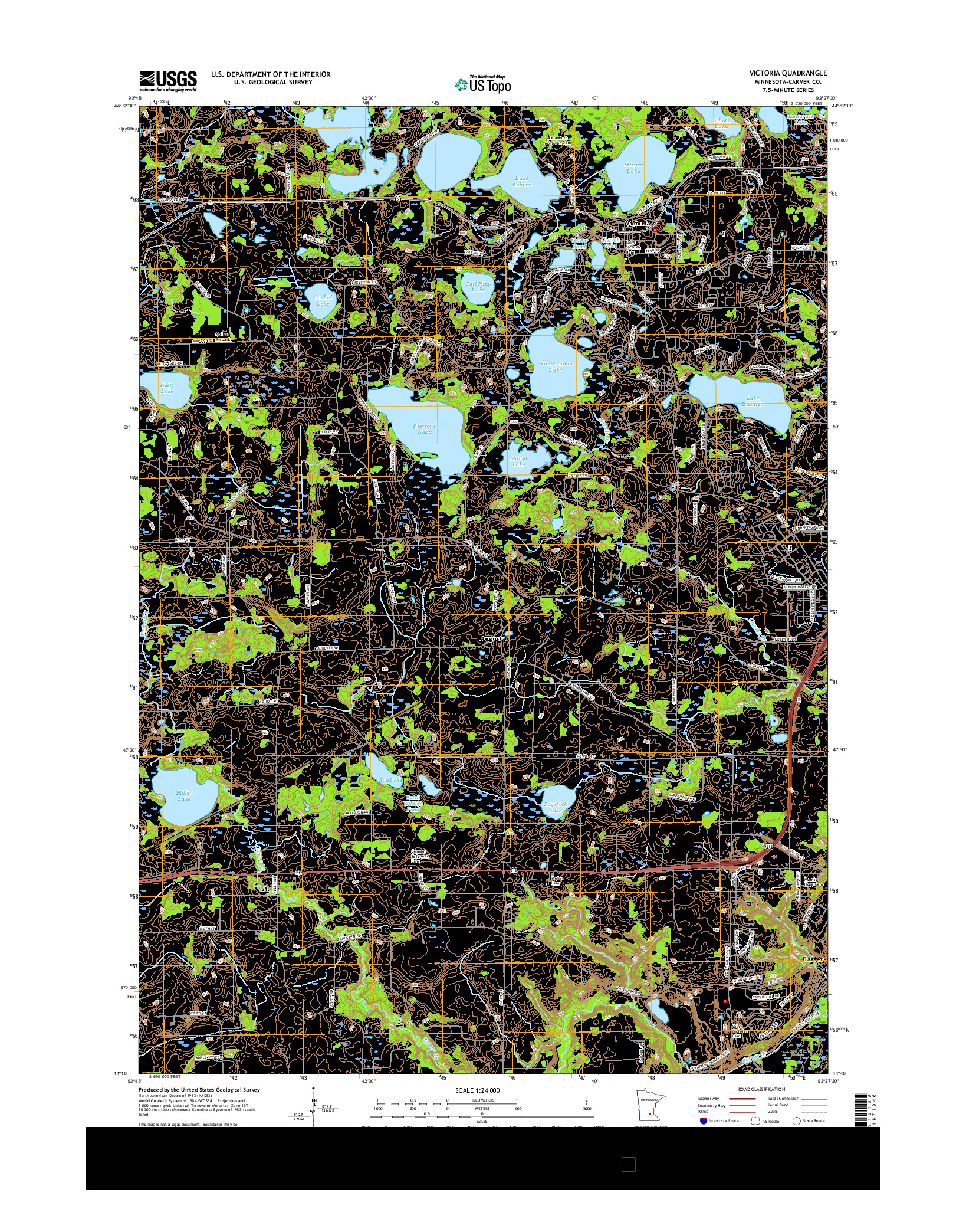 USGS US TOPO 7.5-MINUTE MAP FOR VICTORIA, MN 2016