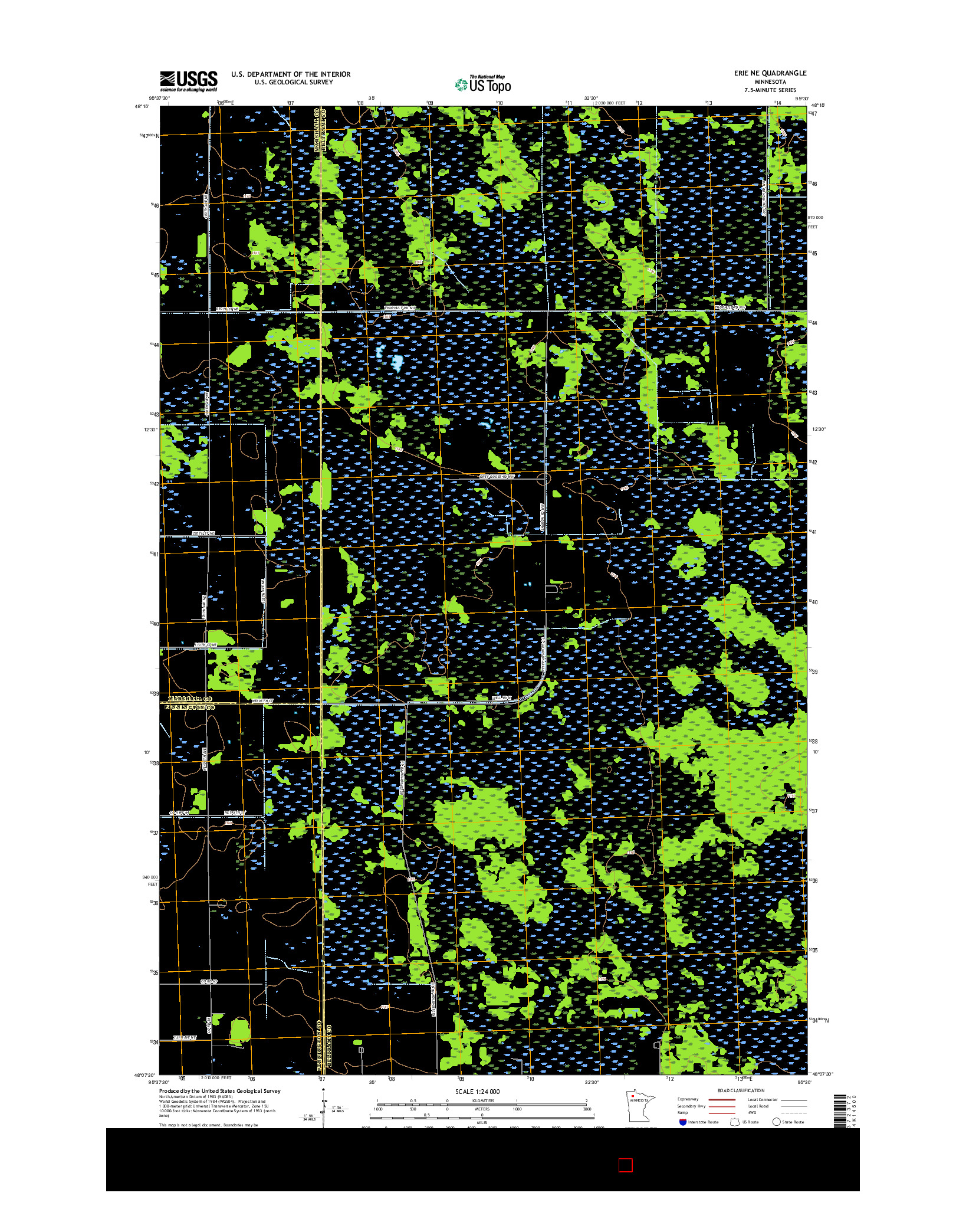 USGS US TOPO 7.5-MINUTE MAP FOR ERIE NE, MN 2016