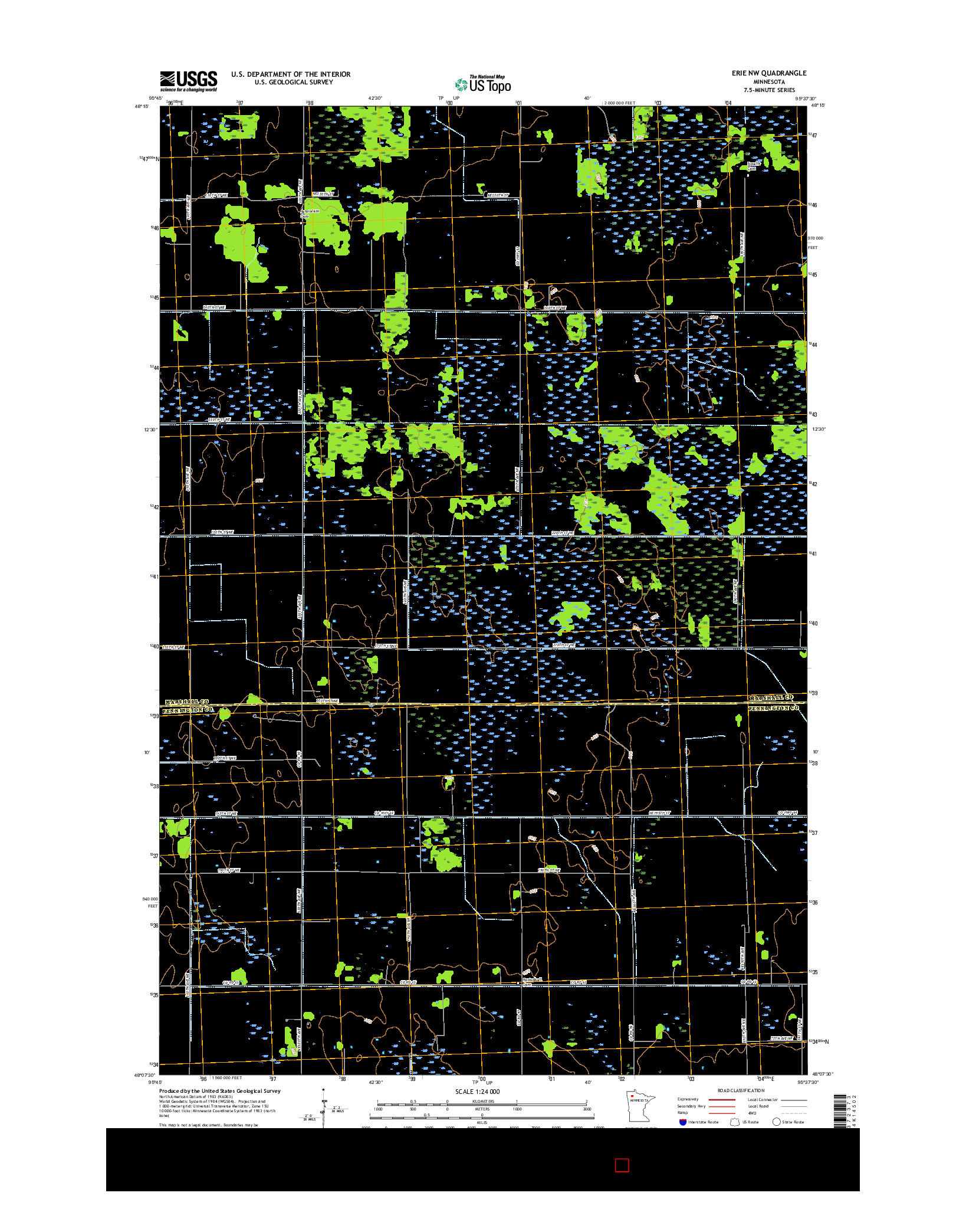 USGS US TOPO 7.5-MINUTE MAP FOR ERIE NW, MN 2016