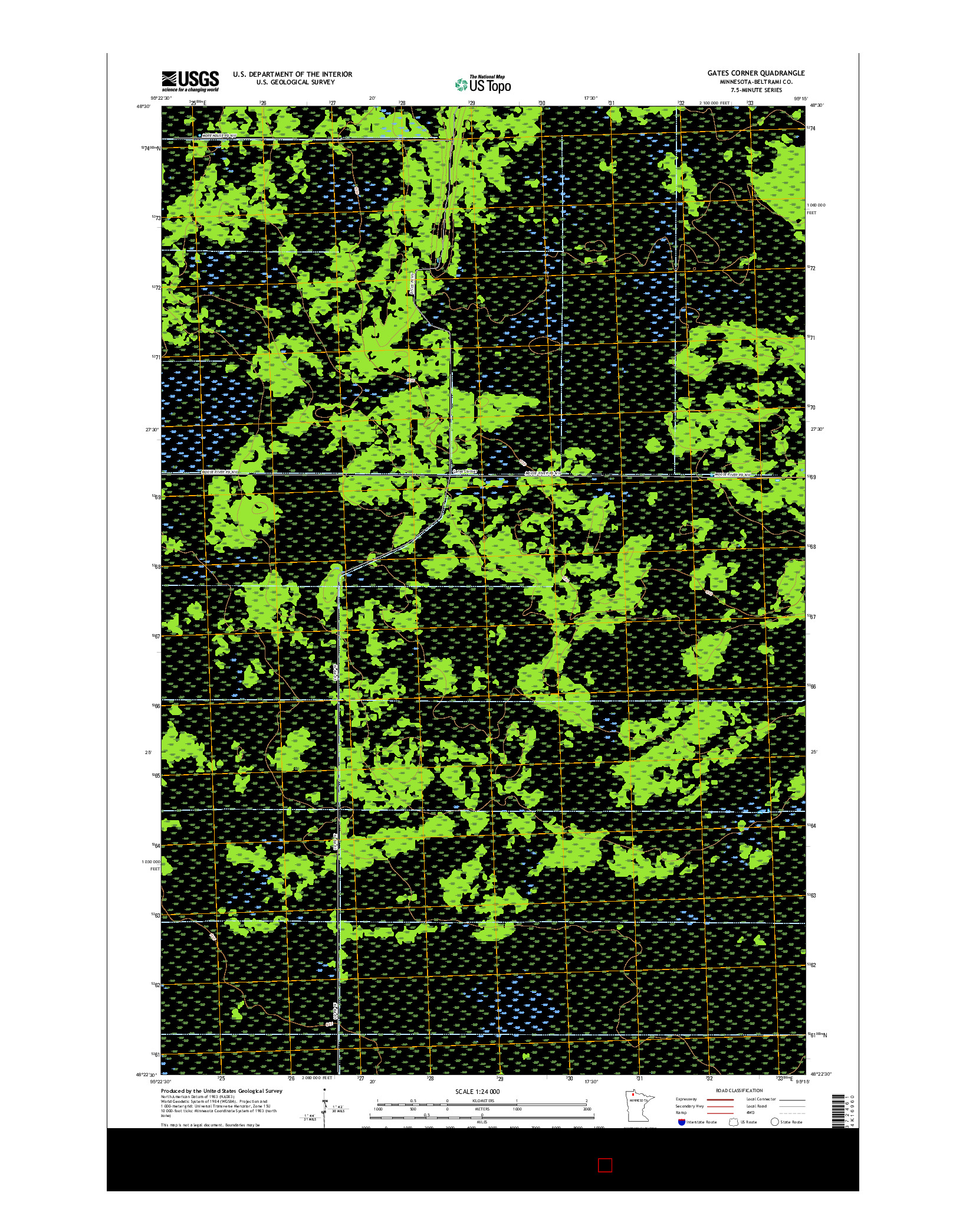 USGS US TOPO 7.5-MINUTE MAP FOR GATES CORNER, MN 2016