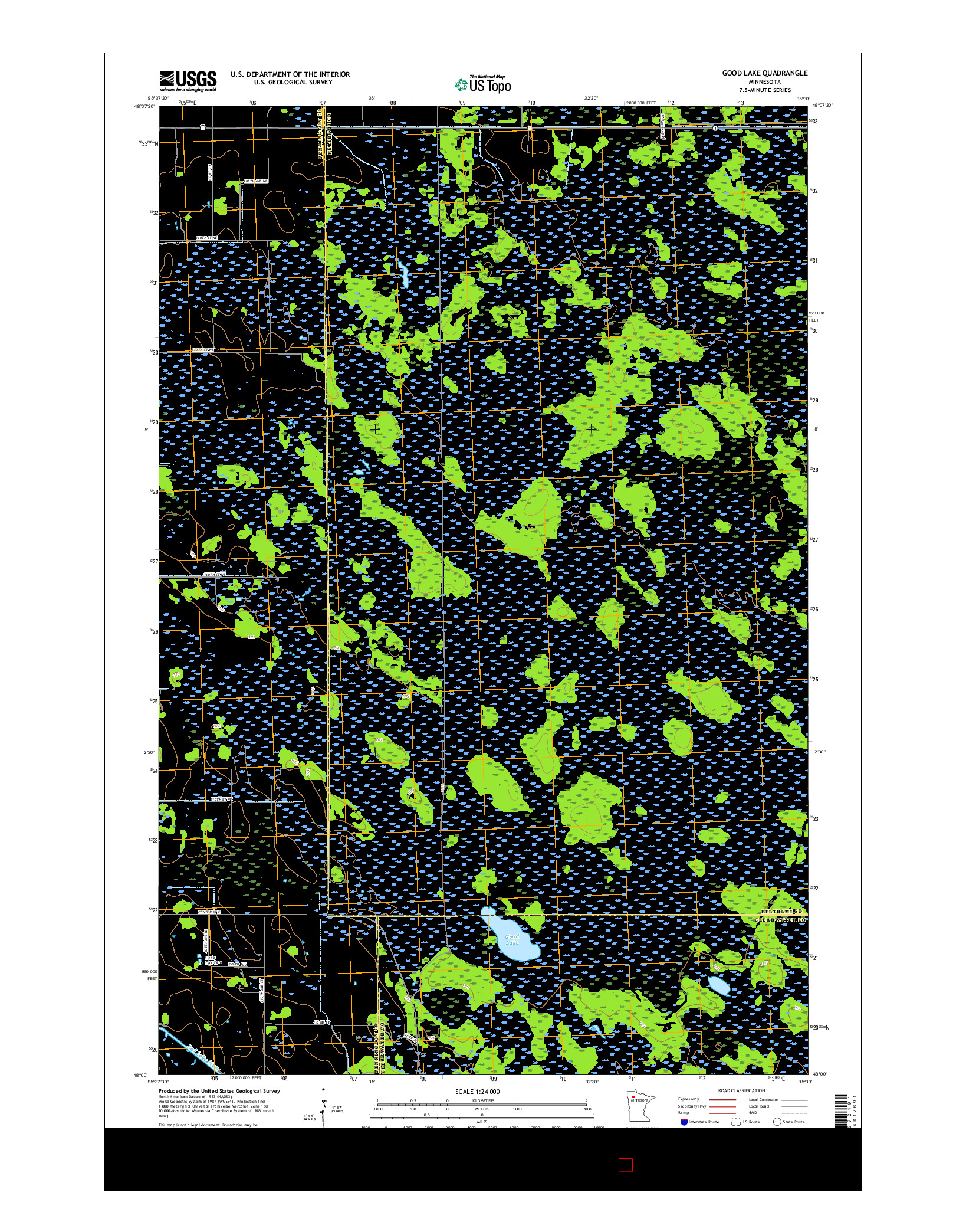 USGS US TOPO 7.5-MINUTE MAP FOR GOOD LAKE, MN 2016