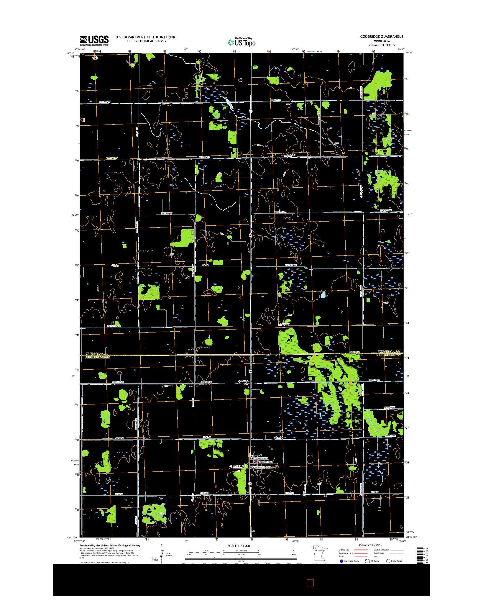 USGS US TOPO 7.5-MINUTE MAP FOR GOODRIDGE, MN 2016