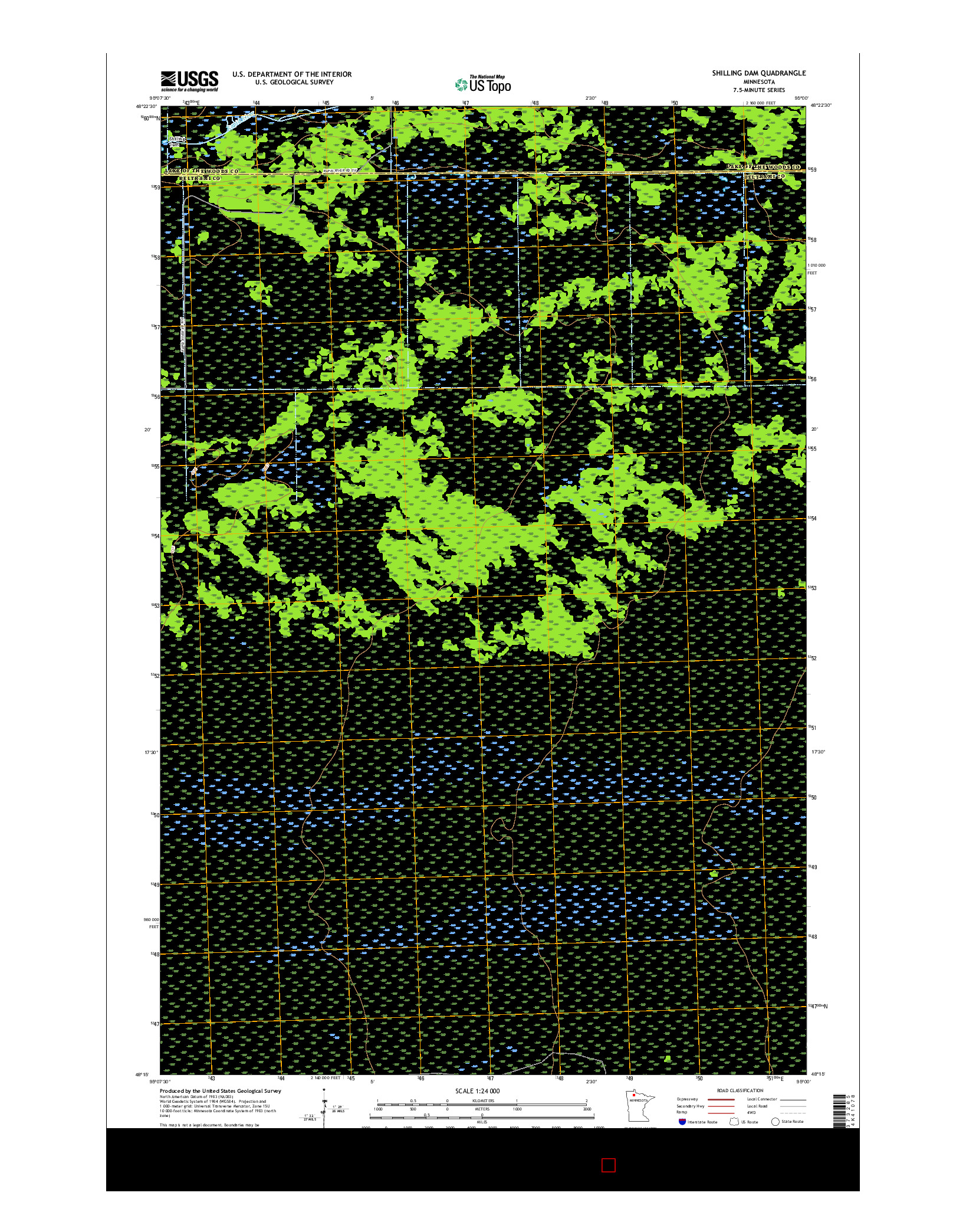 USGS US TOPO 7.5-MINUTE MAP FOR SHILLING DAM, MN 2016