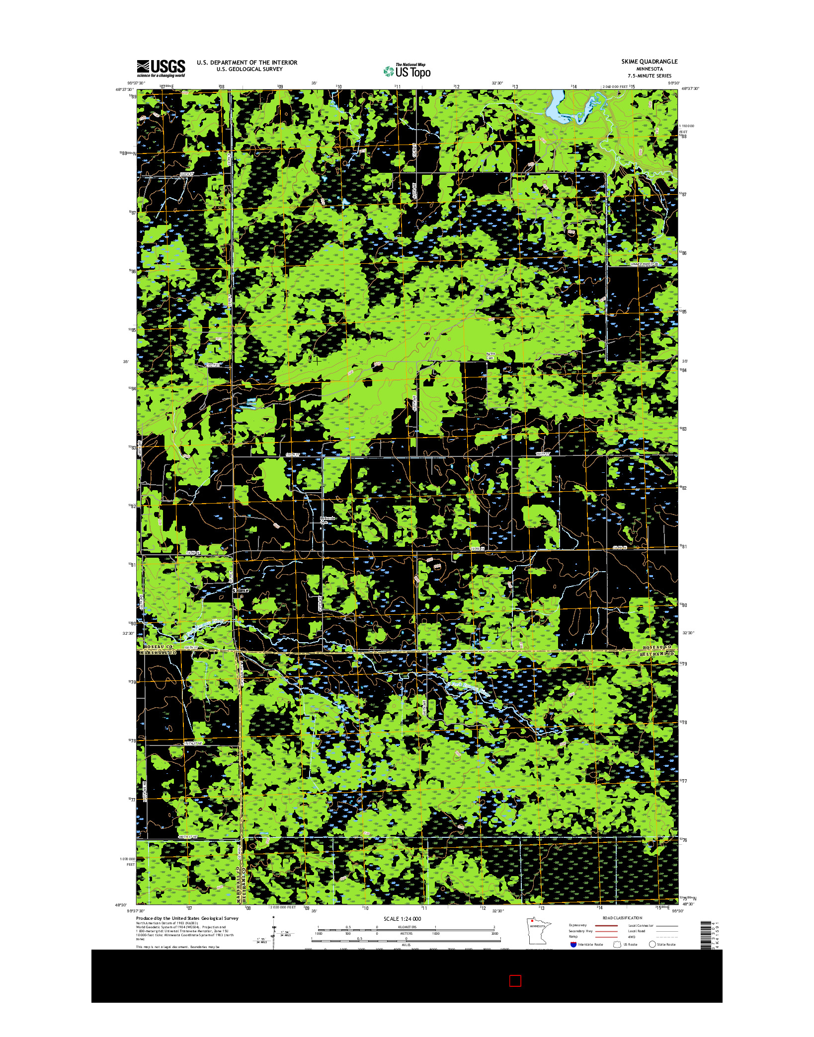 USGS US TOPO 7.5-MINUTE MAP FOR SKIME, MN 2016