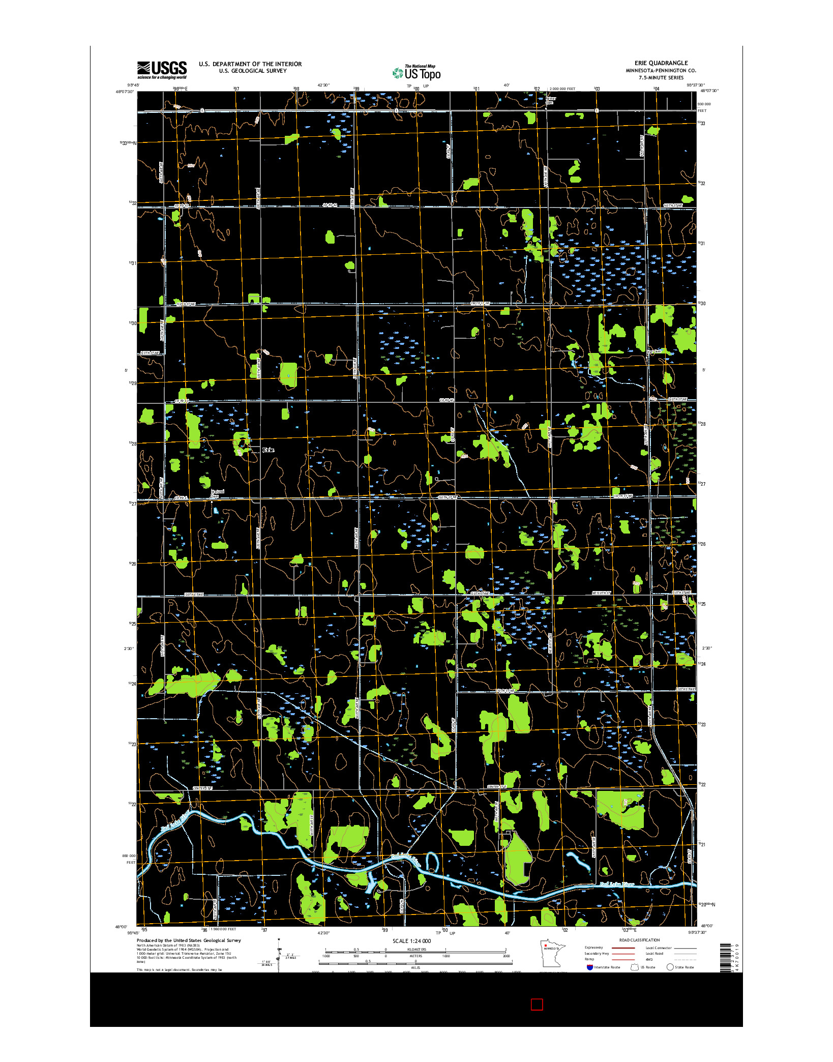 USGS US TOPO 7.5-MINUTE MAP FOR ERIE, MN 2016