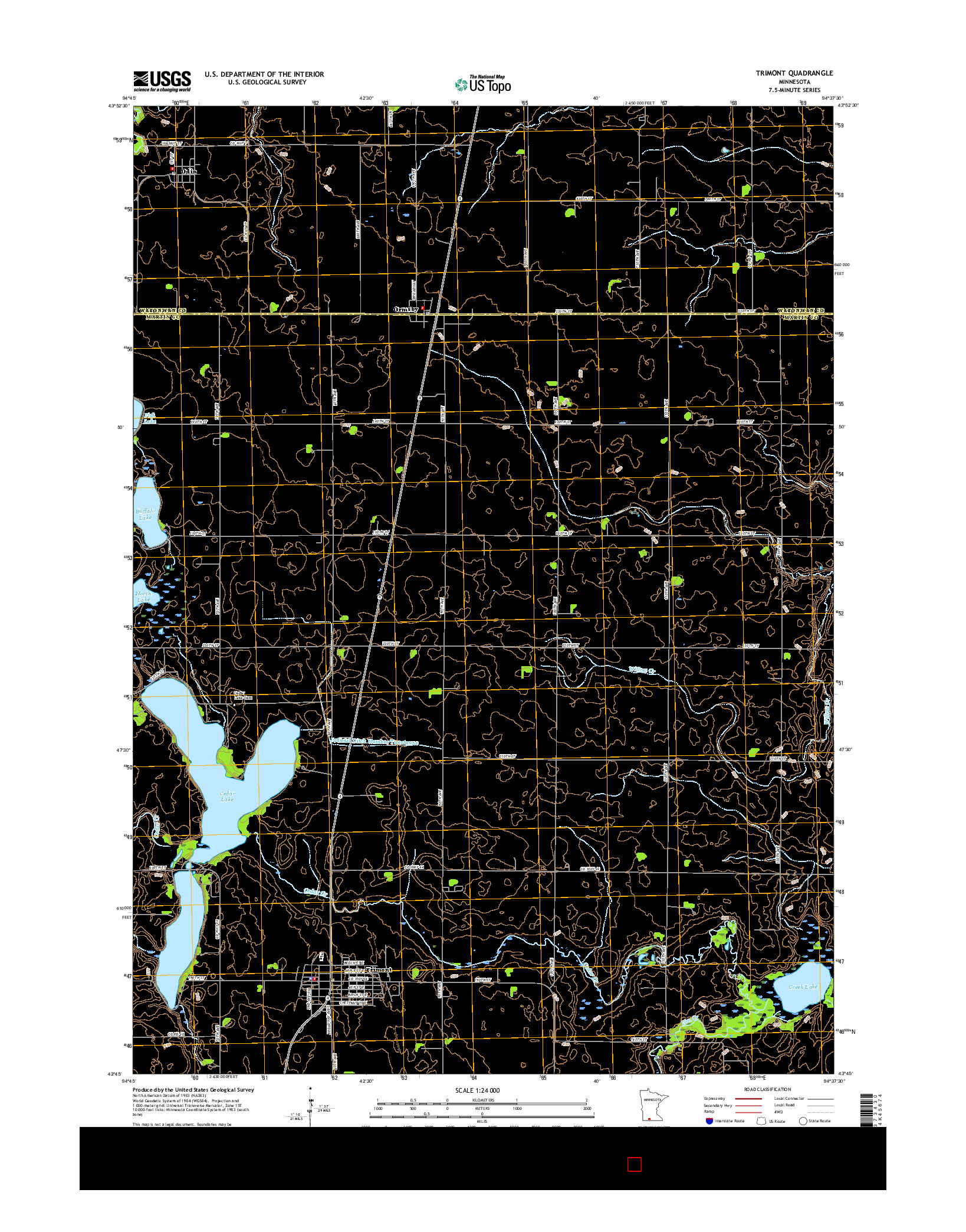 USGS US TOPO 7.5-MINUTE MAP FOR TRIMONT, MN 2016