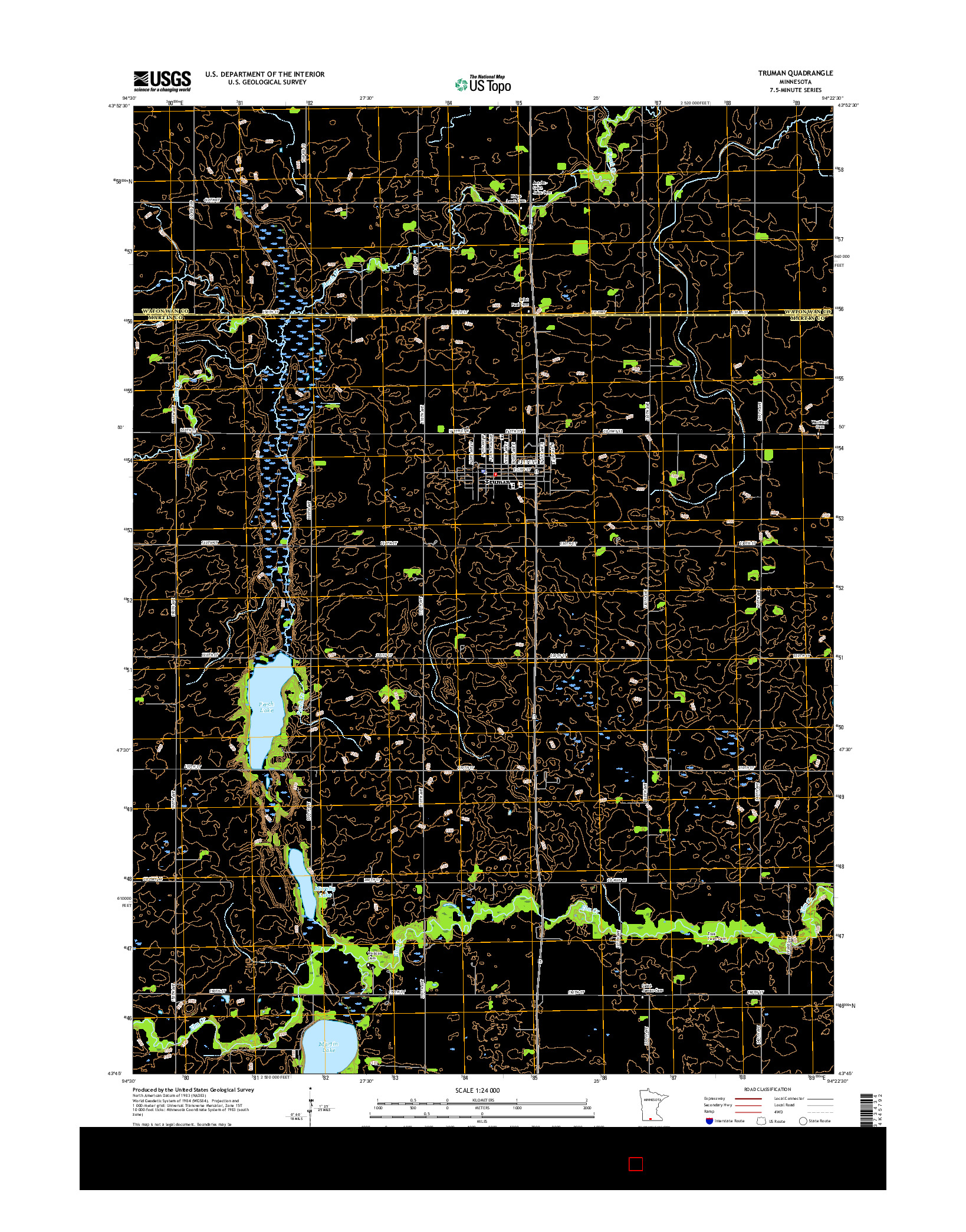 USGS US TOPO 7.5-MINUTE MAP FOR TRUMAN, MN 2016