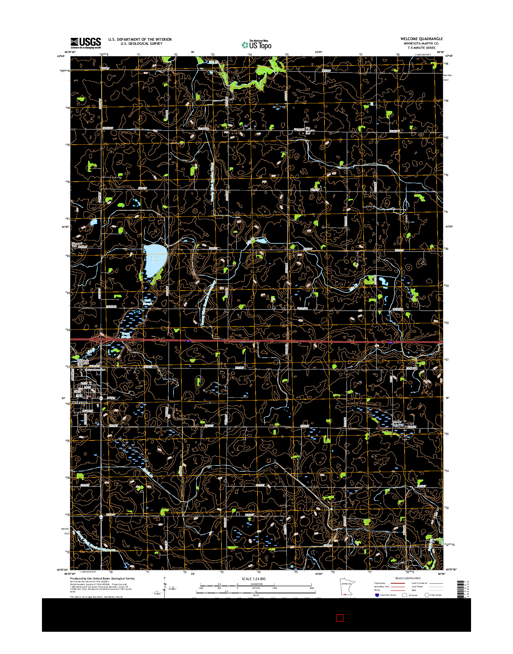 USGS US TOPO 7.5-MINUTE MAP FOR WELCOME, MN 2016