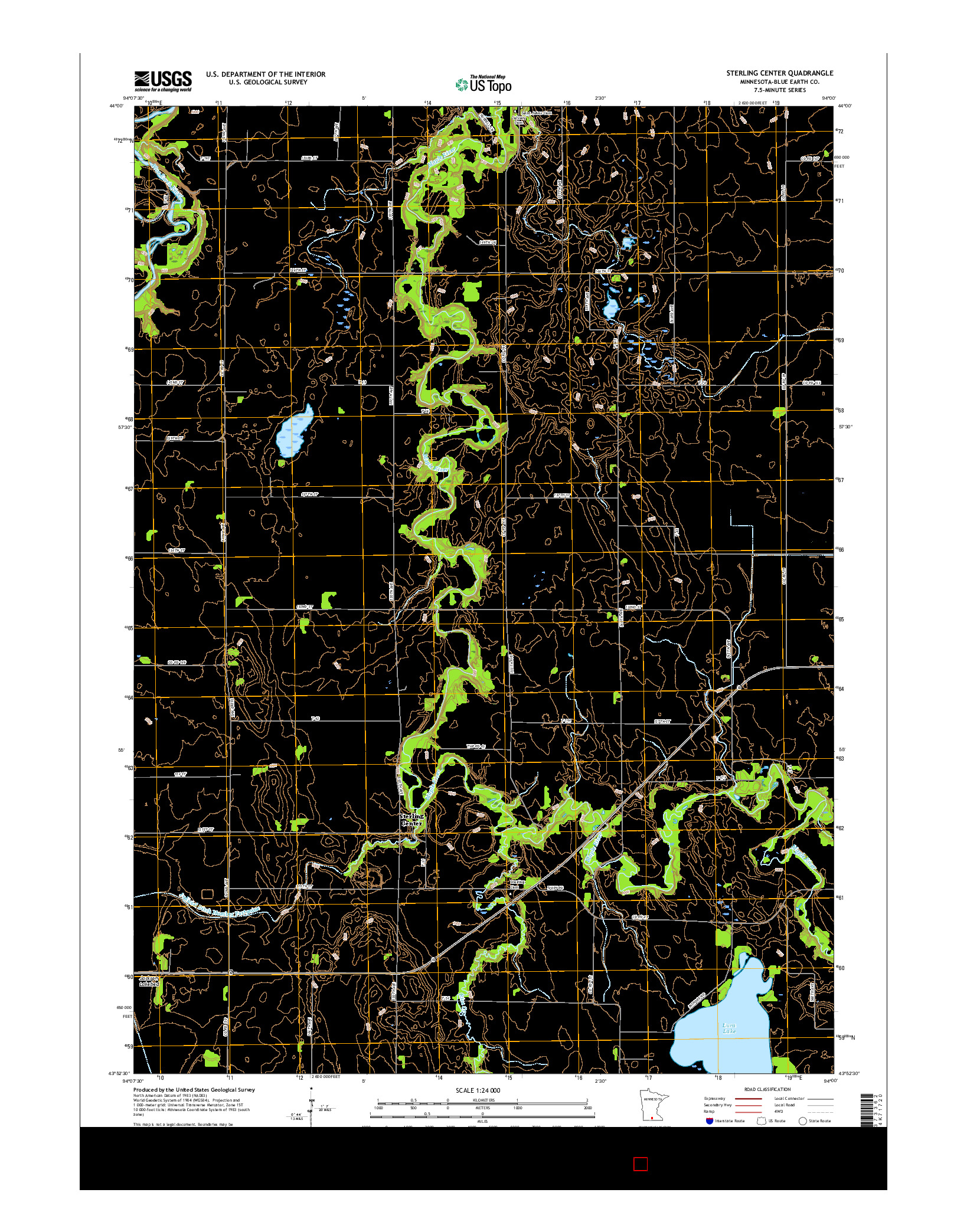 USGS US TOPO 7.5-MINUTE MAP FOR STERLING CENTER, MN 2016