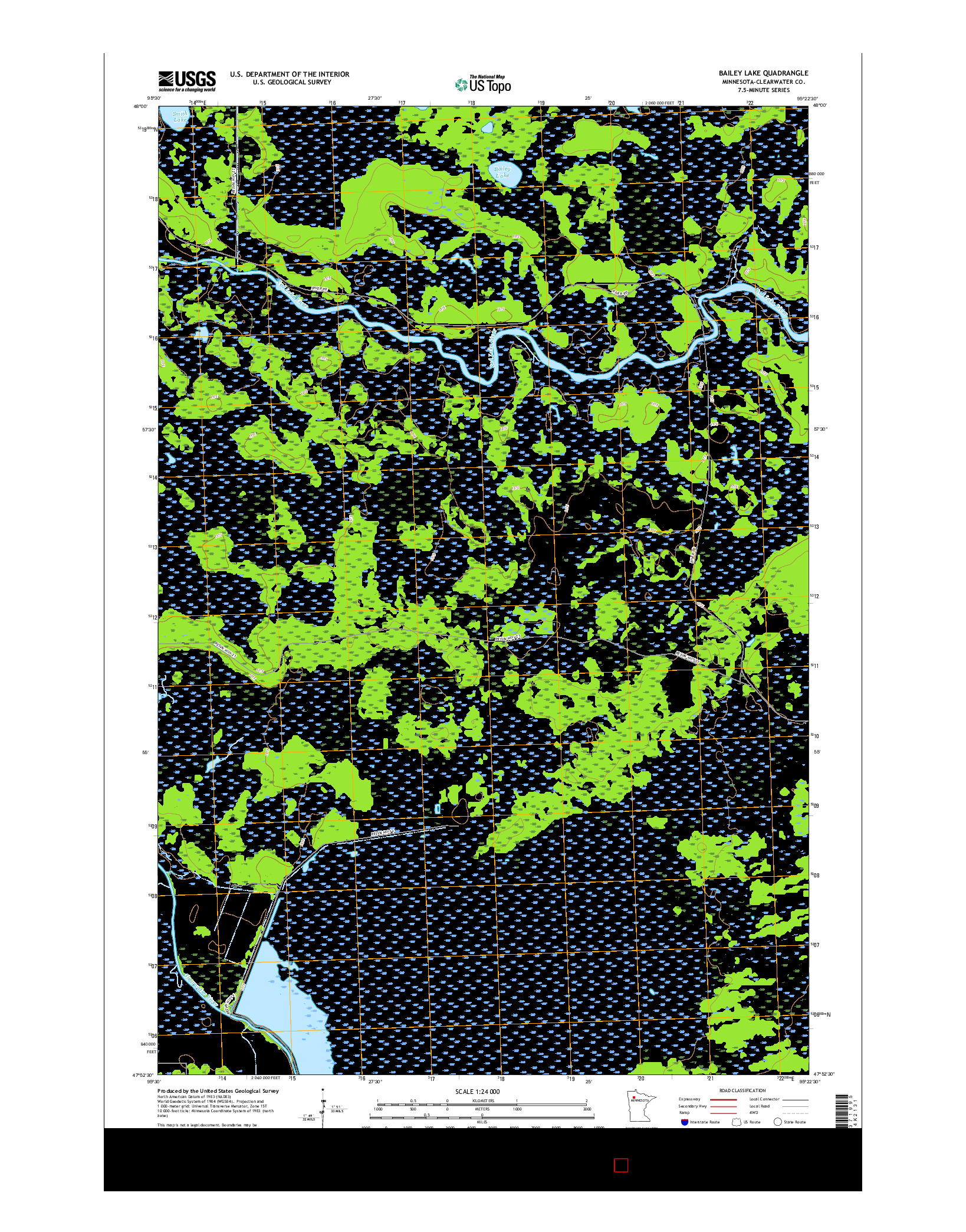 USGS US TOPO 7.5-MINUTE MAP FOR BAILEY LAKE, MN 2016