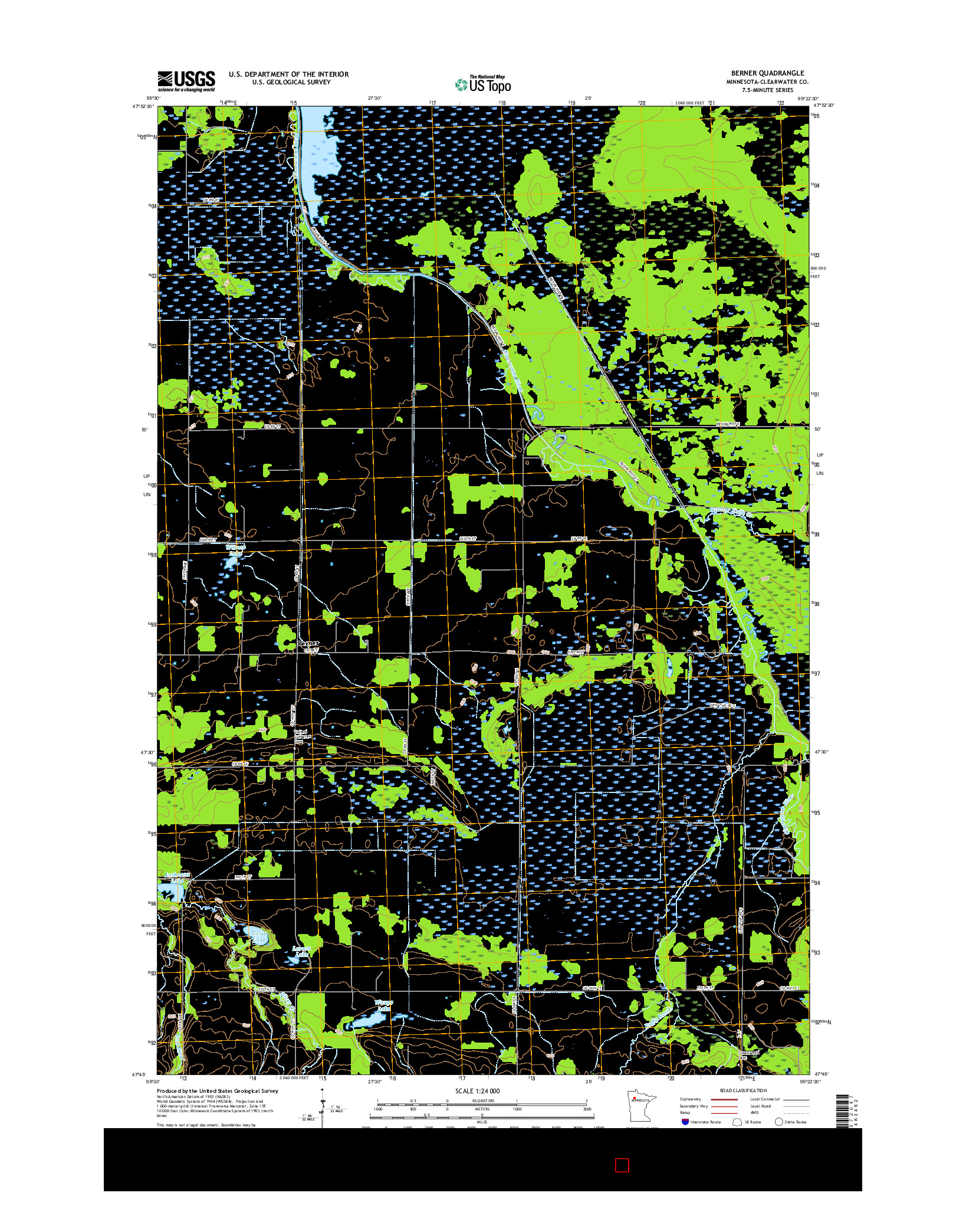 USGS US TOPO 7.5-MINUTE MAP FOR BERNER, MN 2016