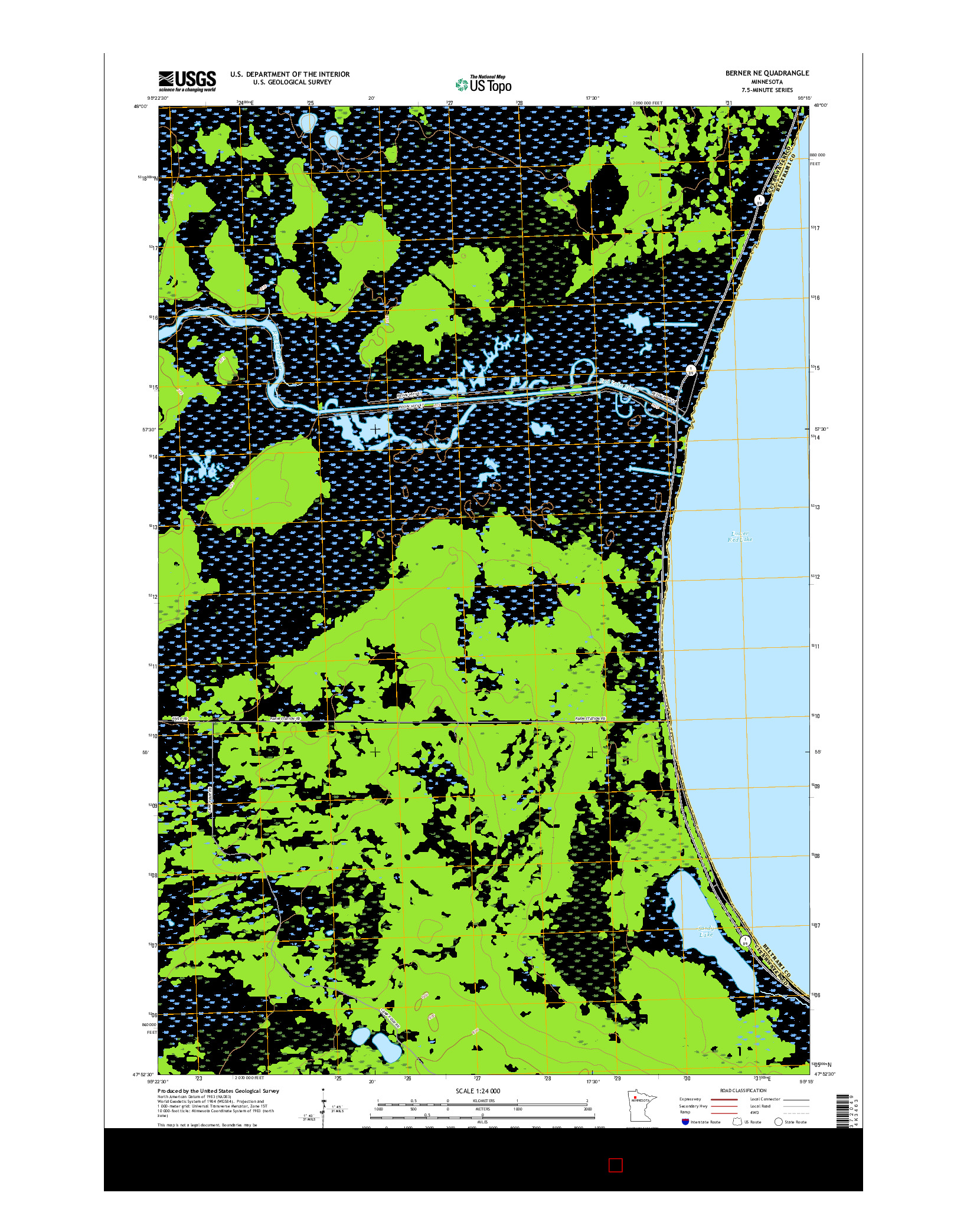 USGS US TOPO 7.5-MINUTE MAP FOR BERNER NE, MN 2016