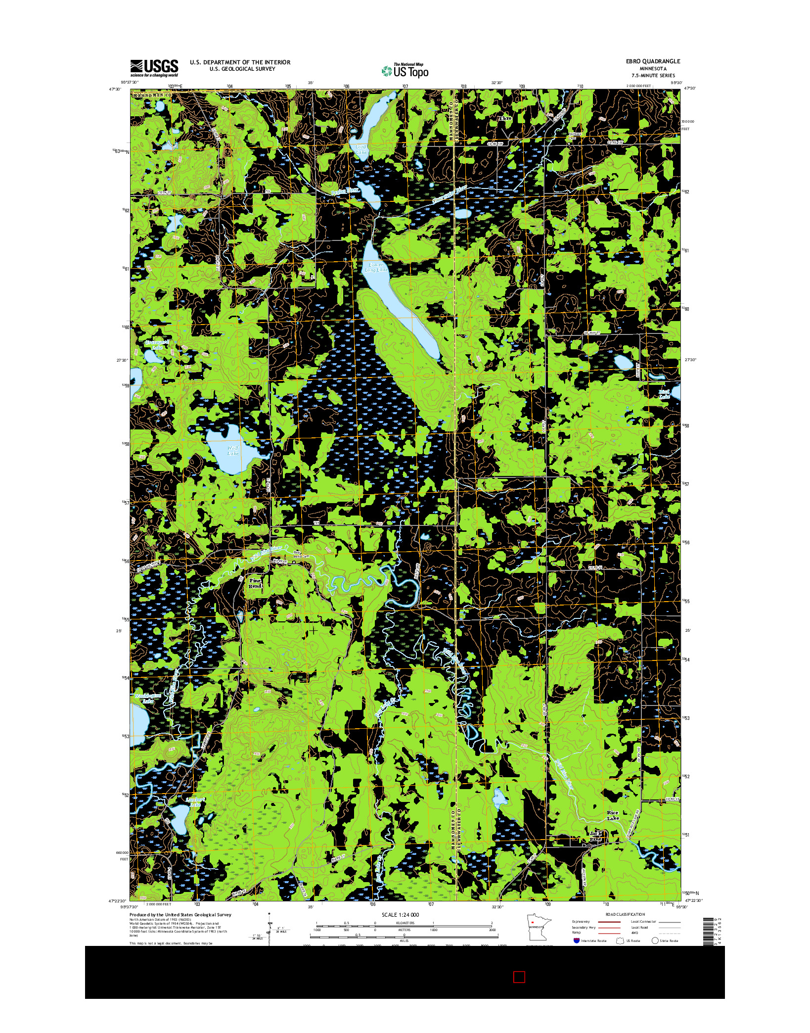 USGS US TOPO 7.5-MINUTE MAP FOR EBRO, MN 2016