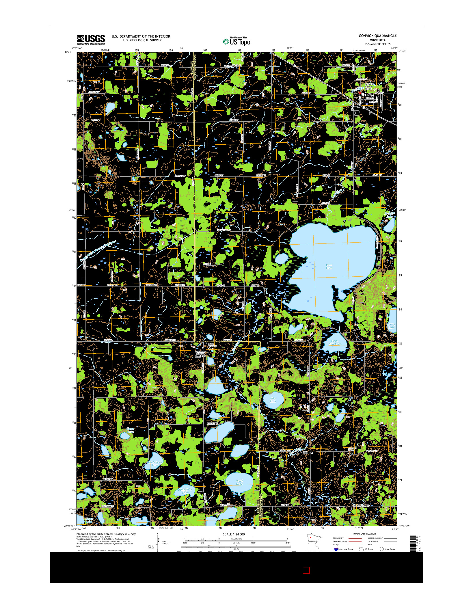 USGS US TOPO 7.5-MINUTE MAP FOR GONVICK, MN 2016