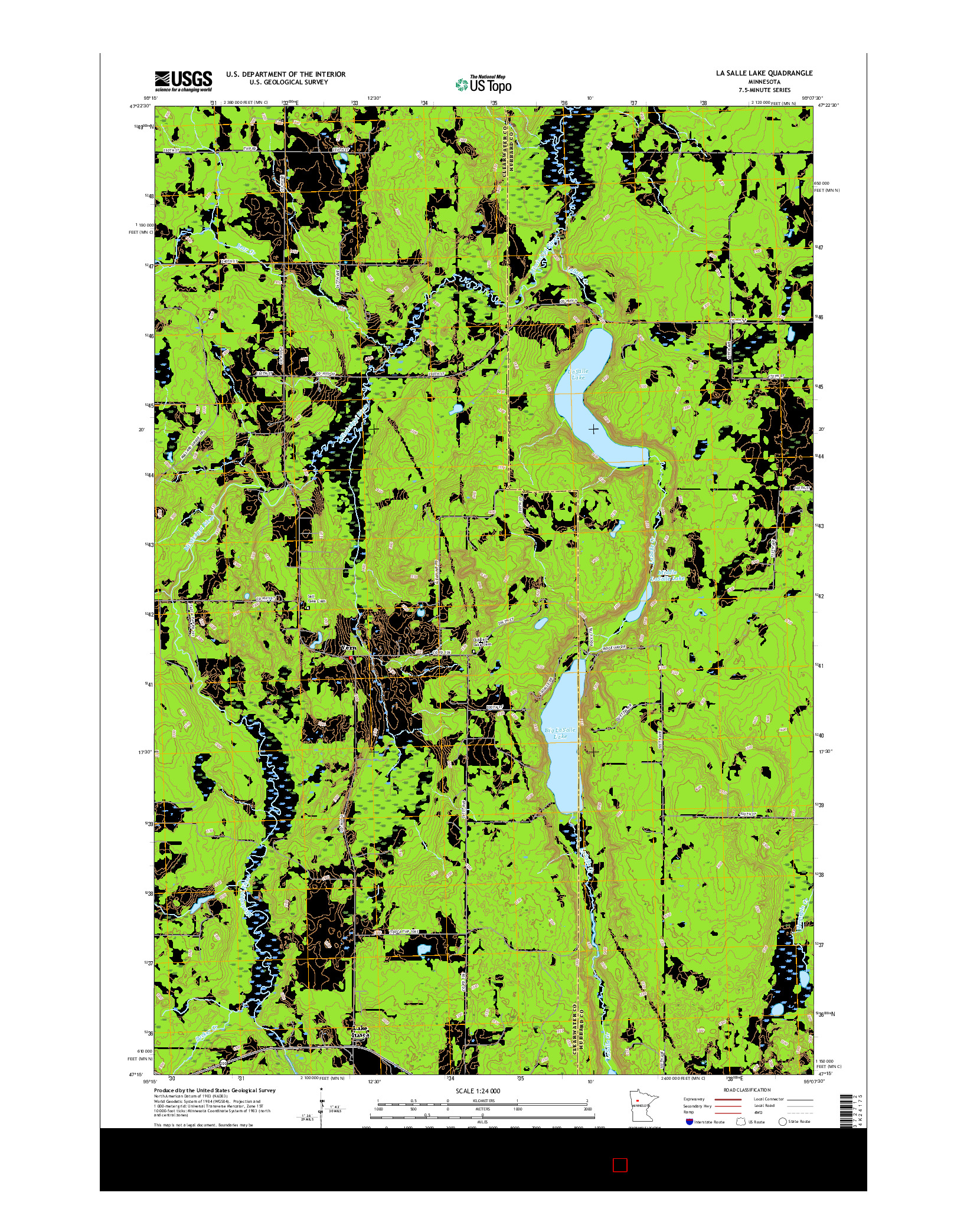 USGS US TOPO 7.5-MINUTE MAP FOR LA SALLE LAKE, MN 2016
