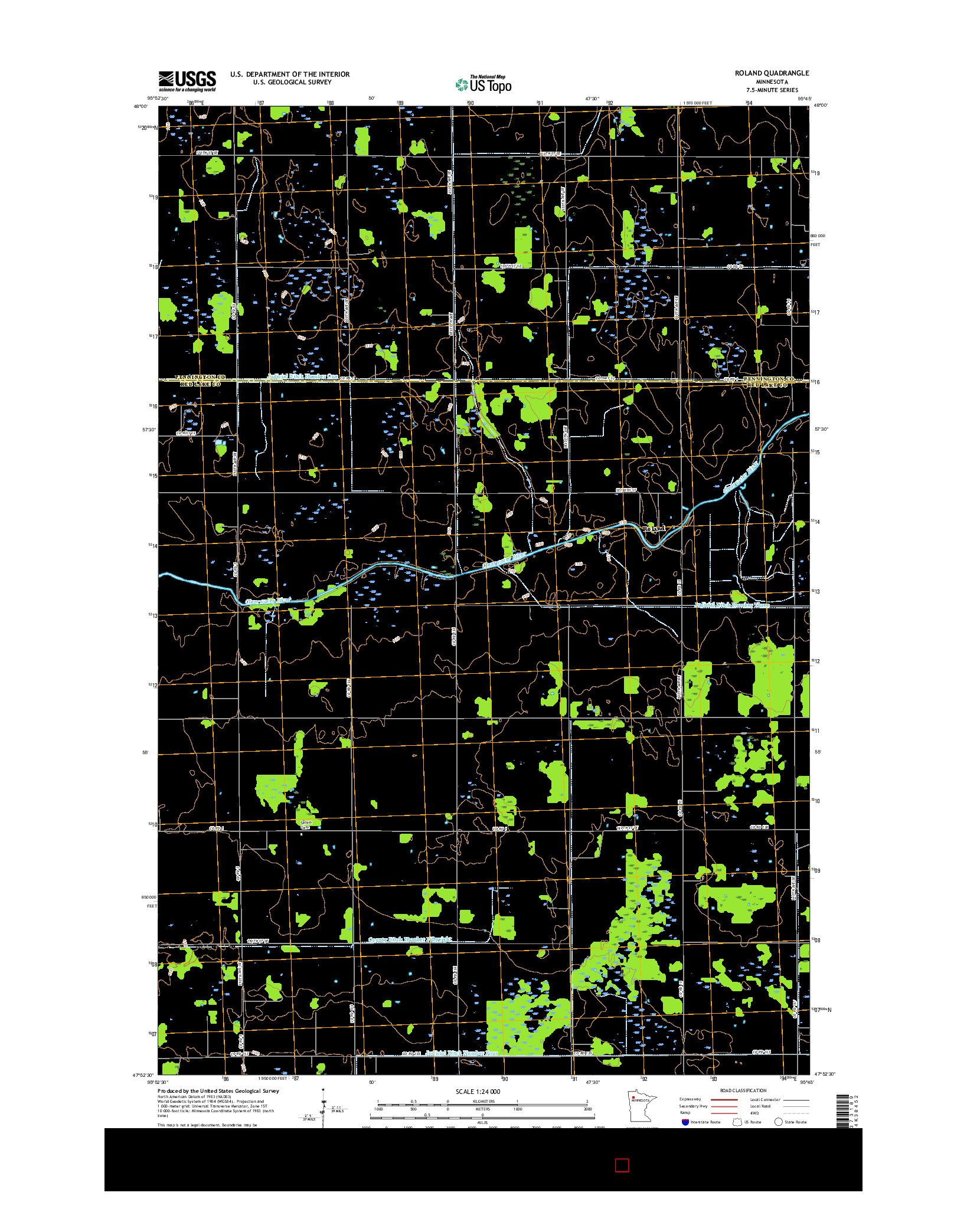 USGS US TOPO 7.5-MINUTE MAP FOR ROLAND, MN 2016