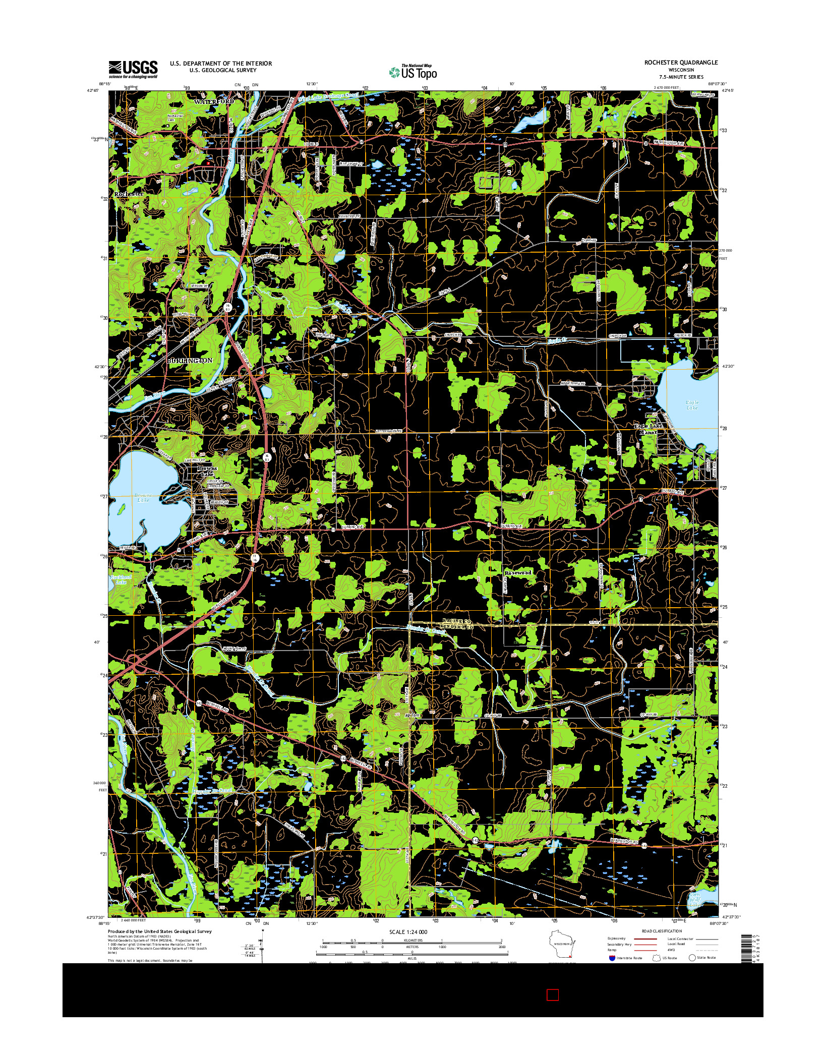 USGS US TOPO 7.5-MINUTE MAP FOR ROCHESTER, WI 2016