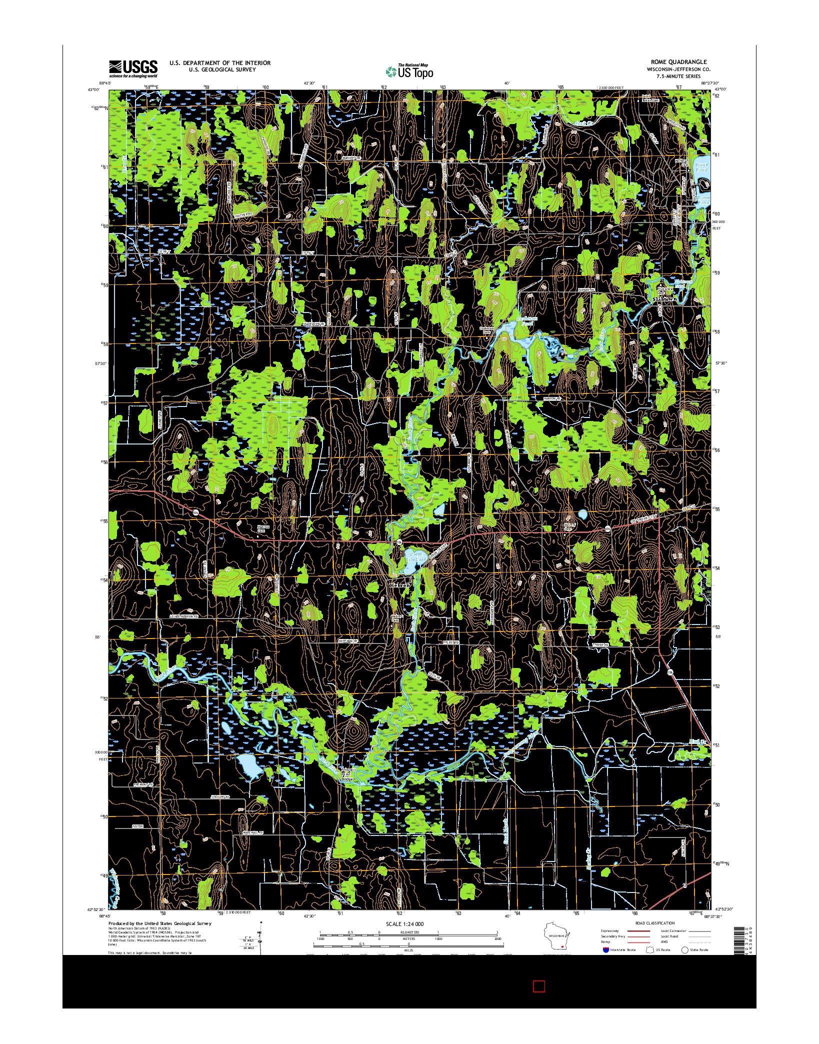 USGS US TOPO 7.5-MINUTE MAP FOR ROME, WI 2016