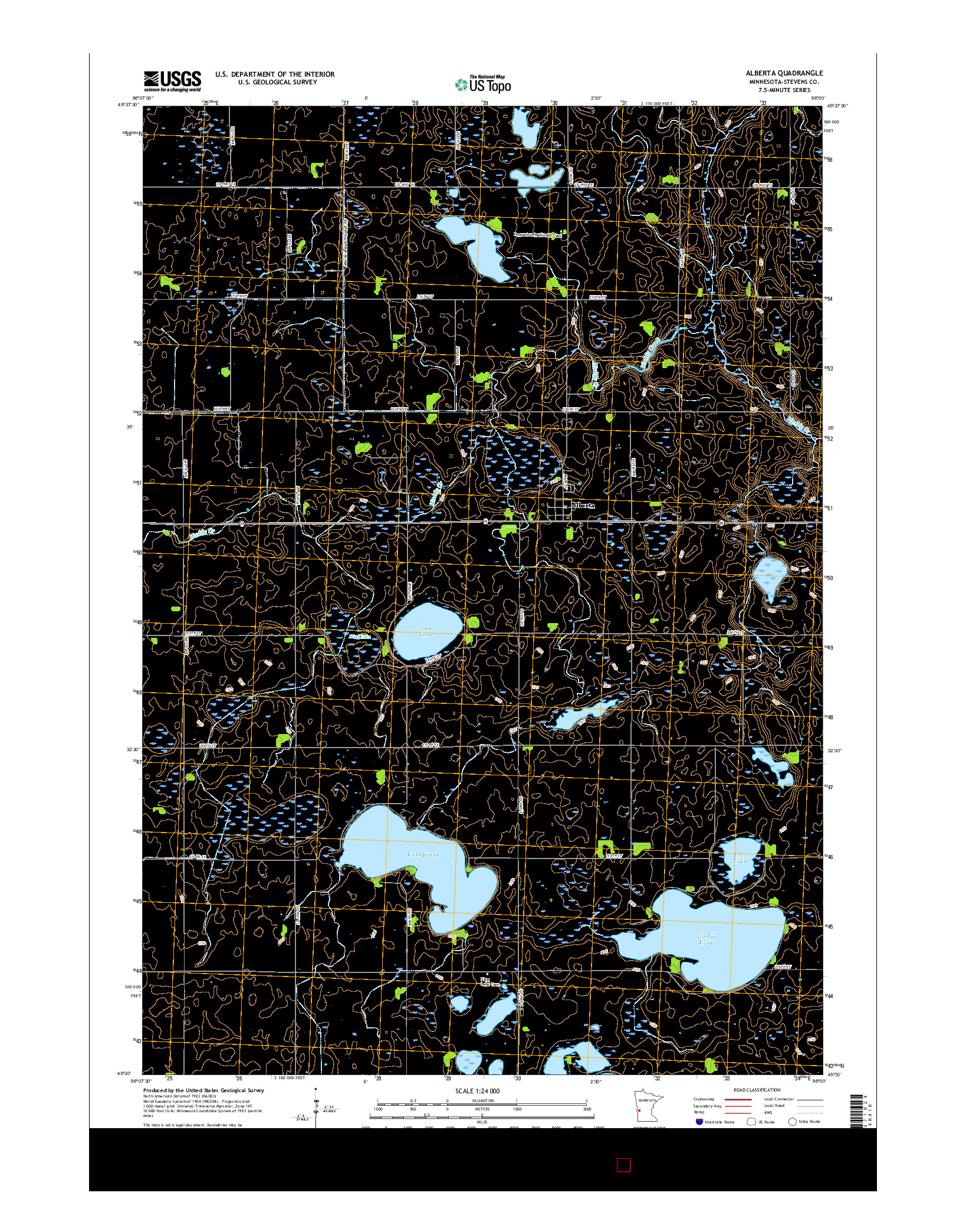 USGS US TOPO 7.5-MINUTE MAP FOR ALBERTA, MN 2016