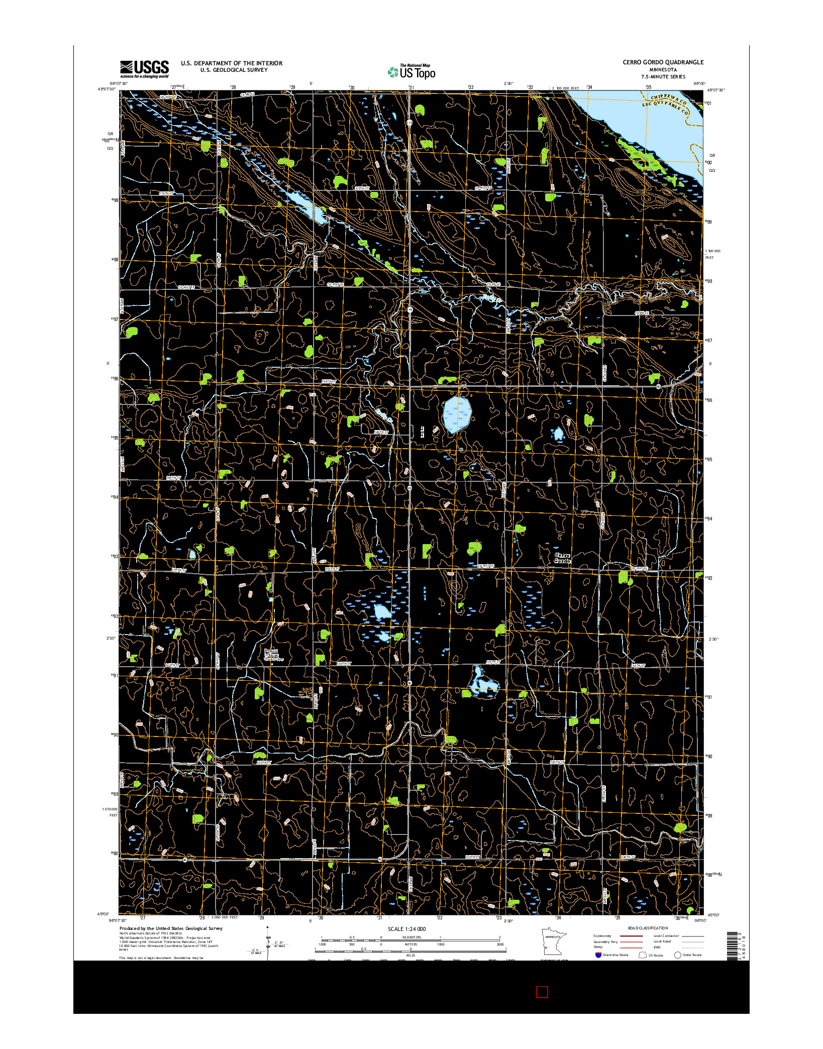 USGS US TOPO 7.5-MINUTE MAP FOR CERRO GORDO, MN 2016