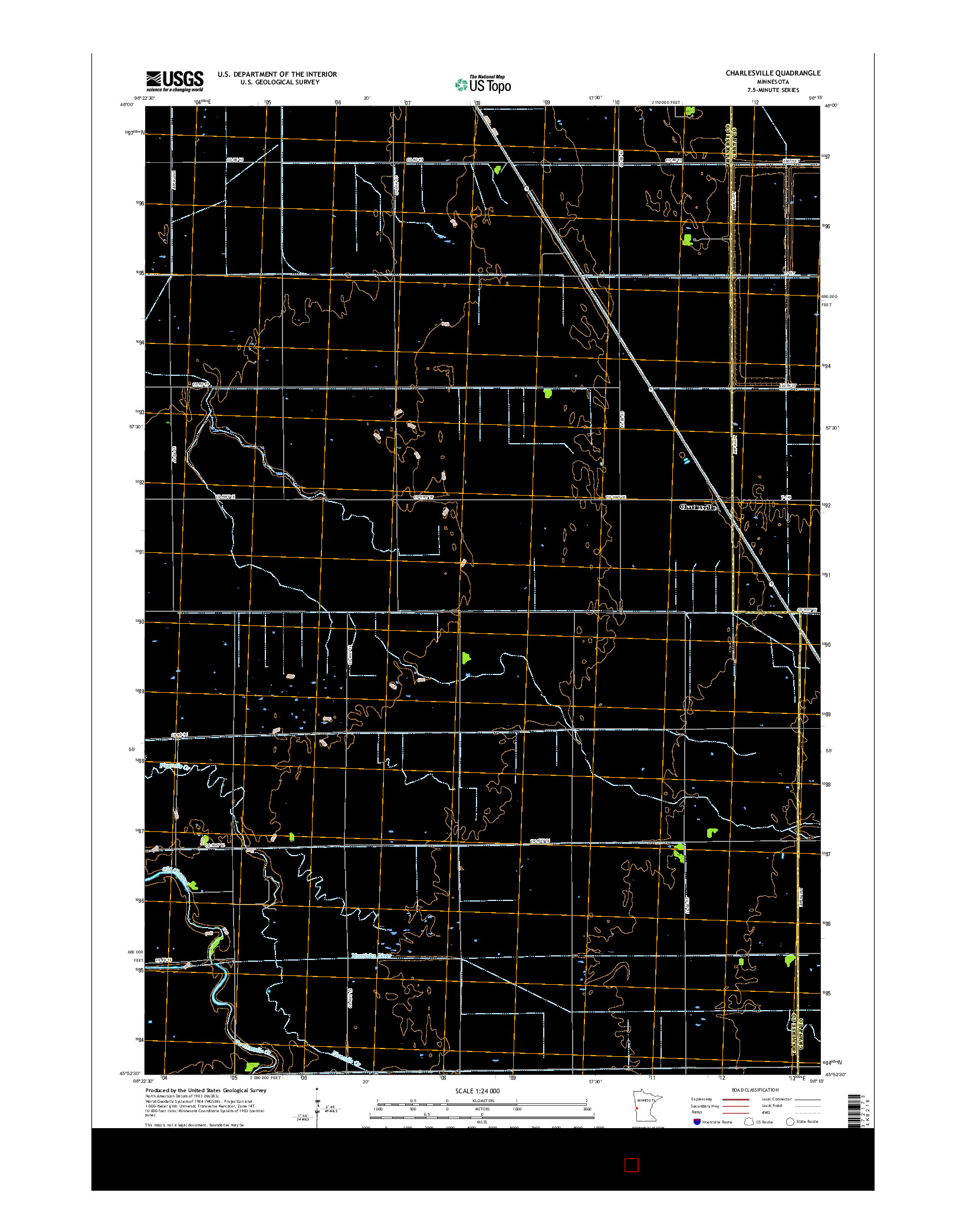 USGS US TOPO 7.5-MINUTE MAP FOR CHARLESVILLE, MN 2016