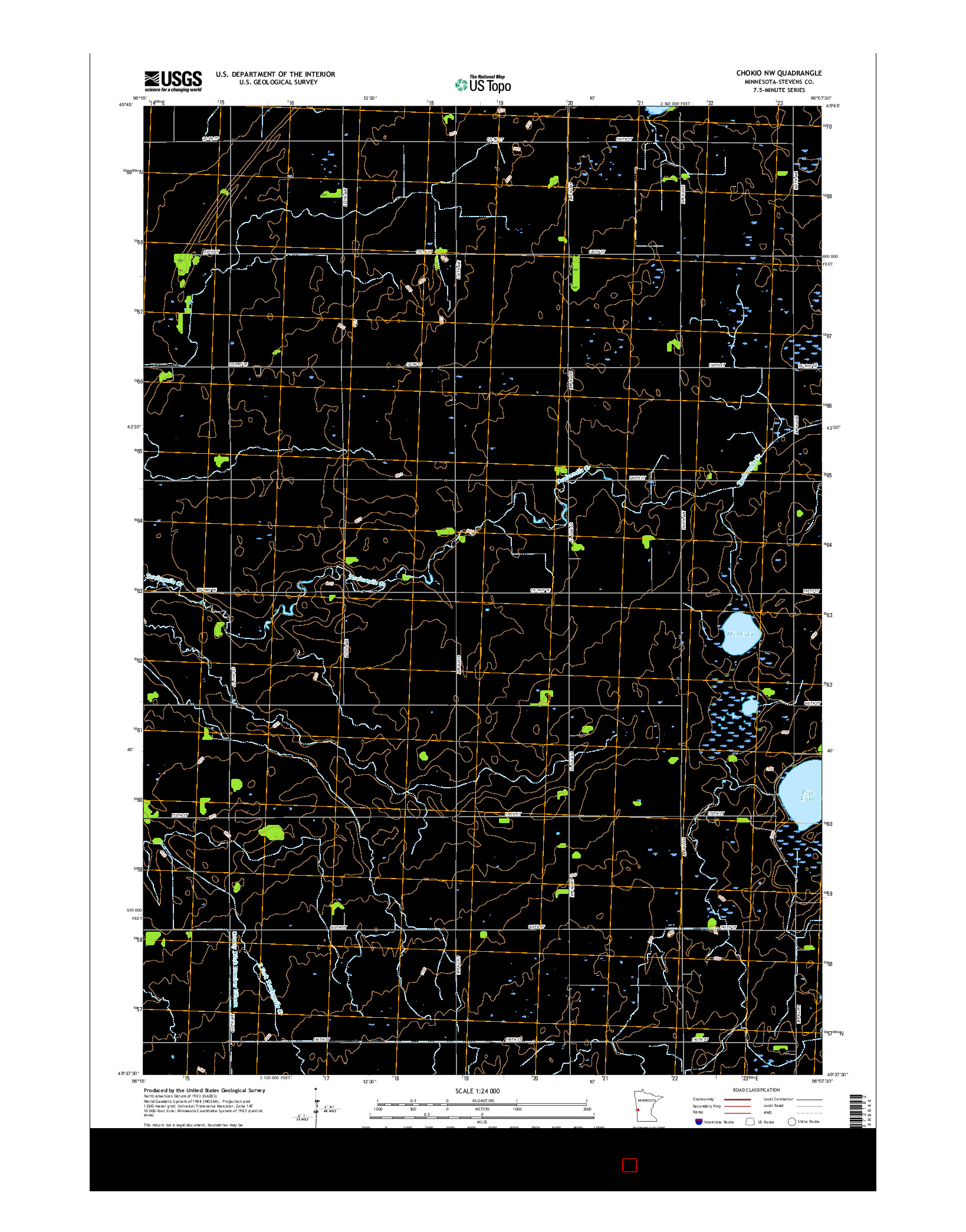 USGS US TOPO 7.5-MINUTE MAP FOR CHOKIO NW, MN 2016