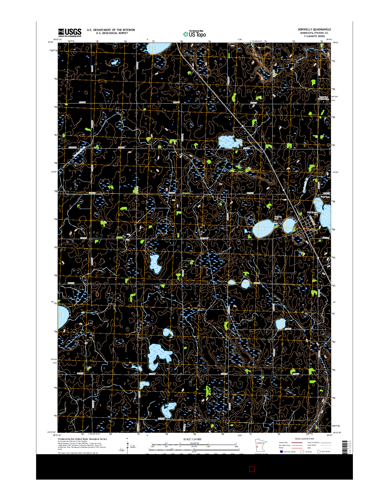 USGS US TOPO 7.5-MINUTE MAP FOR DONNELLY, MN 2016