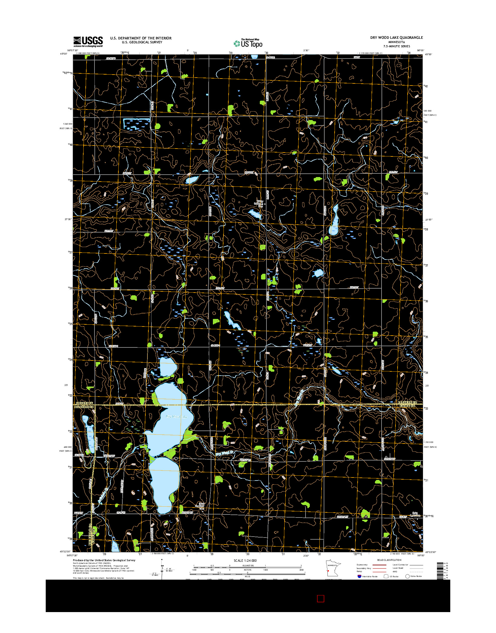 USGS US TOPO 7.5-MINUTE MAP FOR DRY WOOD LAKE, MN 2016