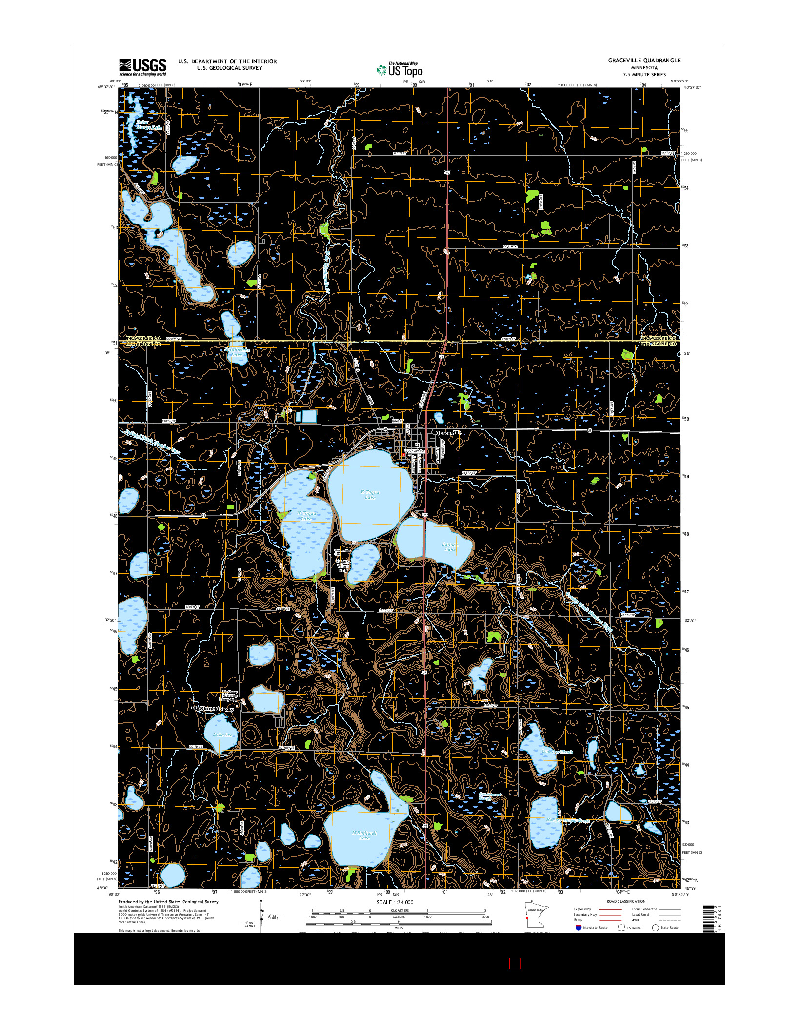 USGS US TOPO 7.5-MINUTE MAP FOR GRACEVILLE, MN 2016