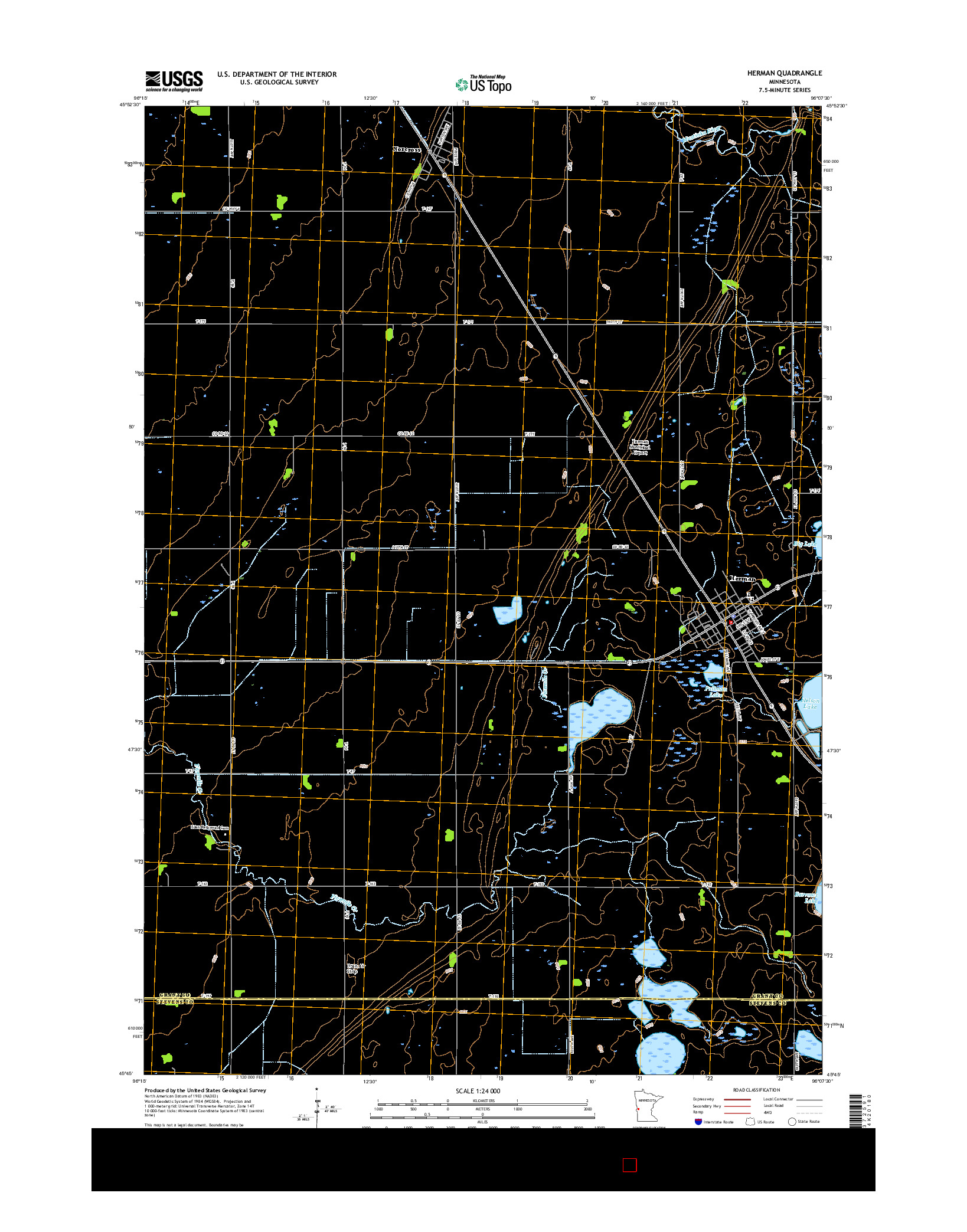 USGS US TOPO 7.5-MINUTE MAP FOR HERMAN, MN 2016