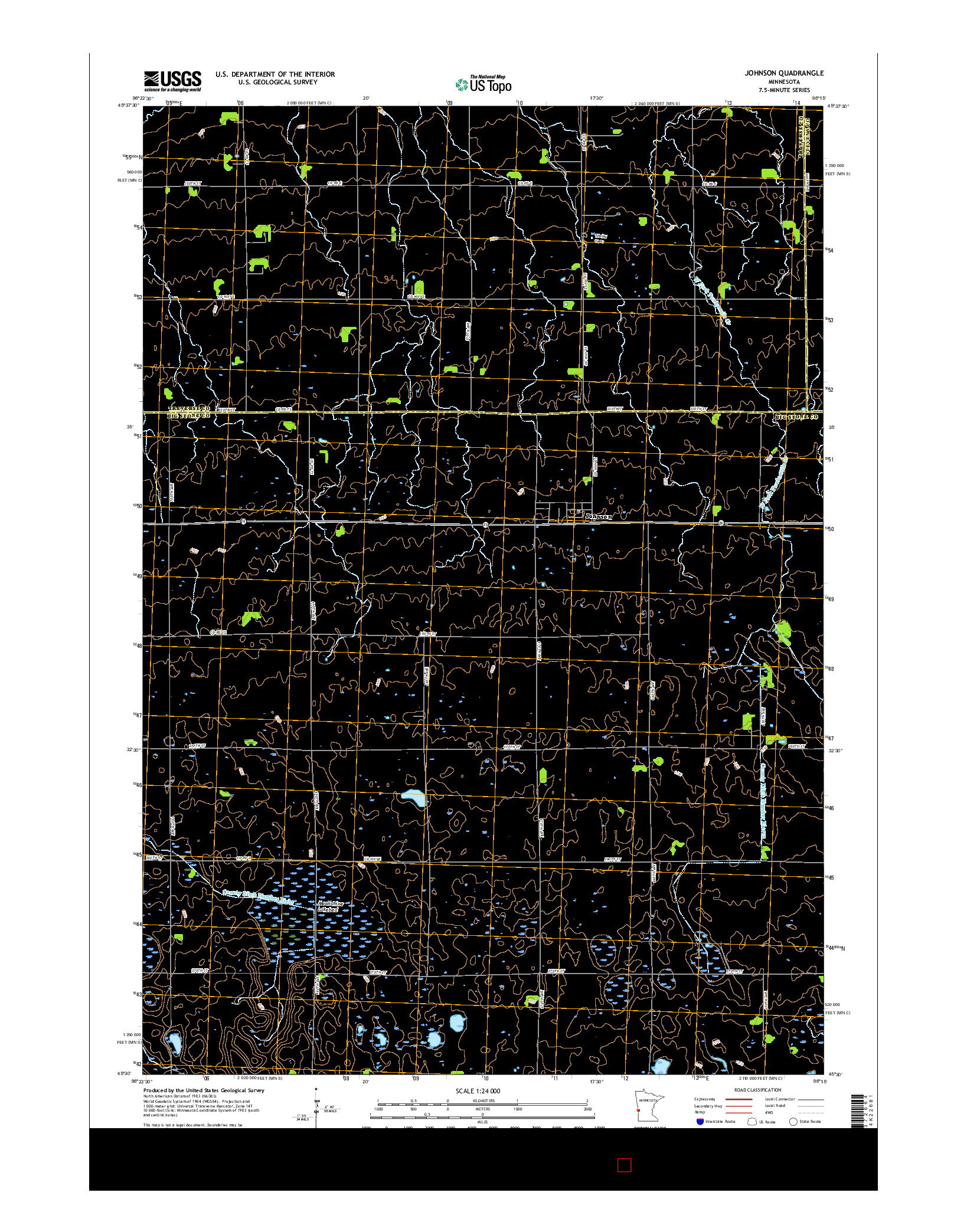 USGS US TOPO 7.5-MINUTE MAP FOR JOHNSON, MN 2016