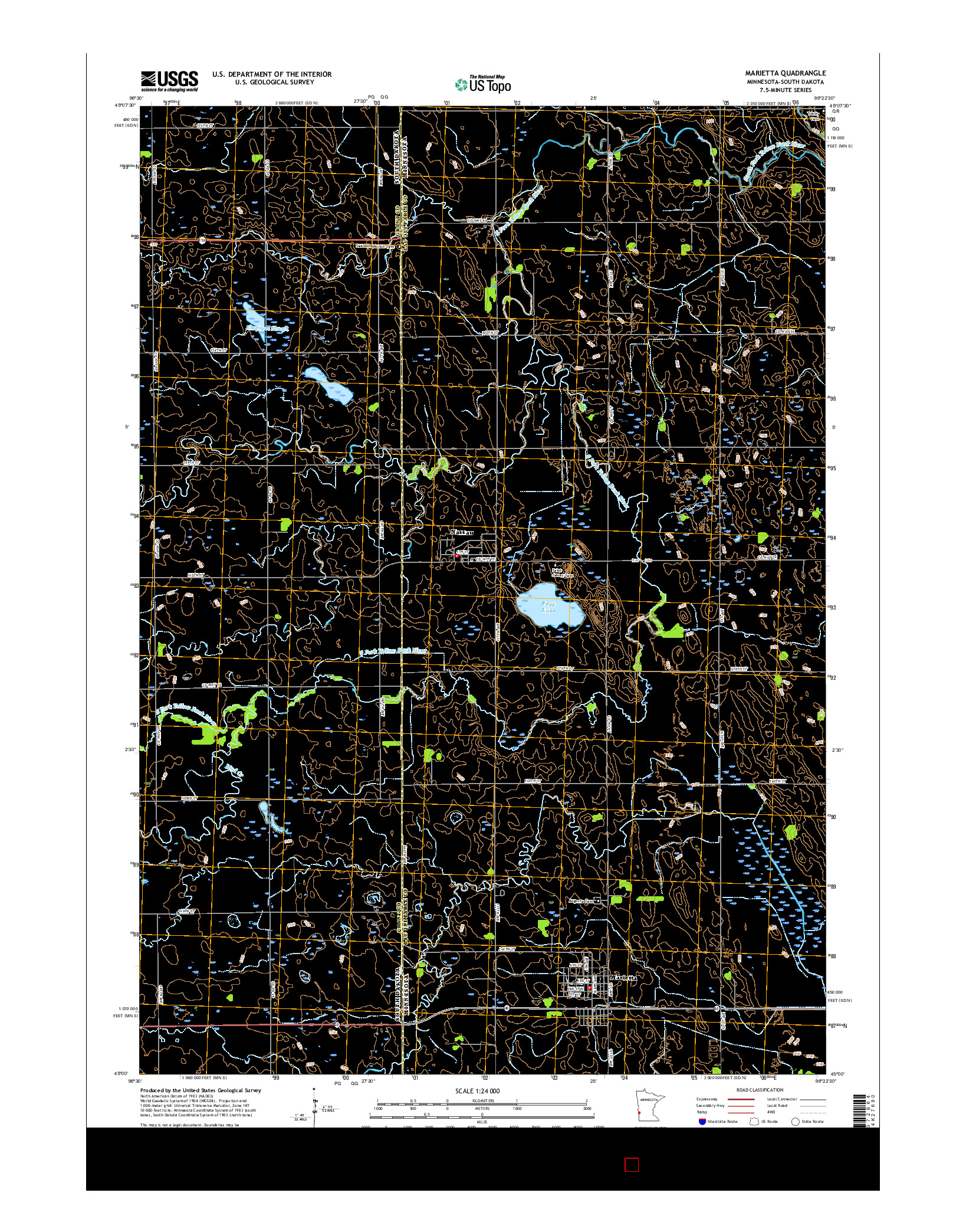 USGS US TOPO 7.5-MINUTE MAP FOR MARIETTA, MN-SD 2016