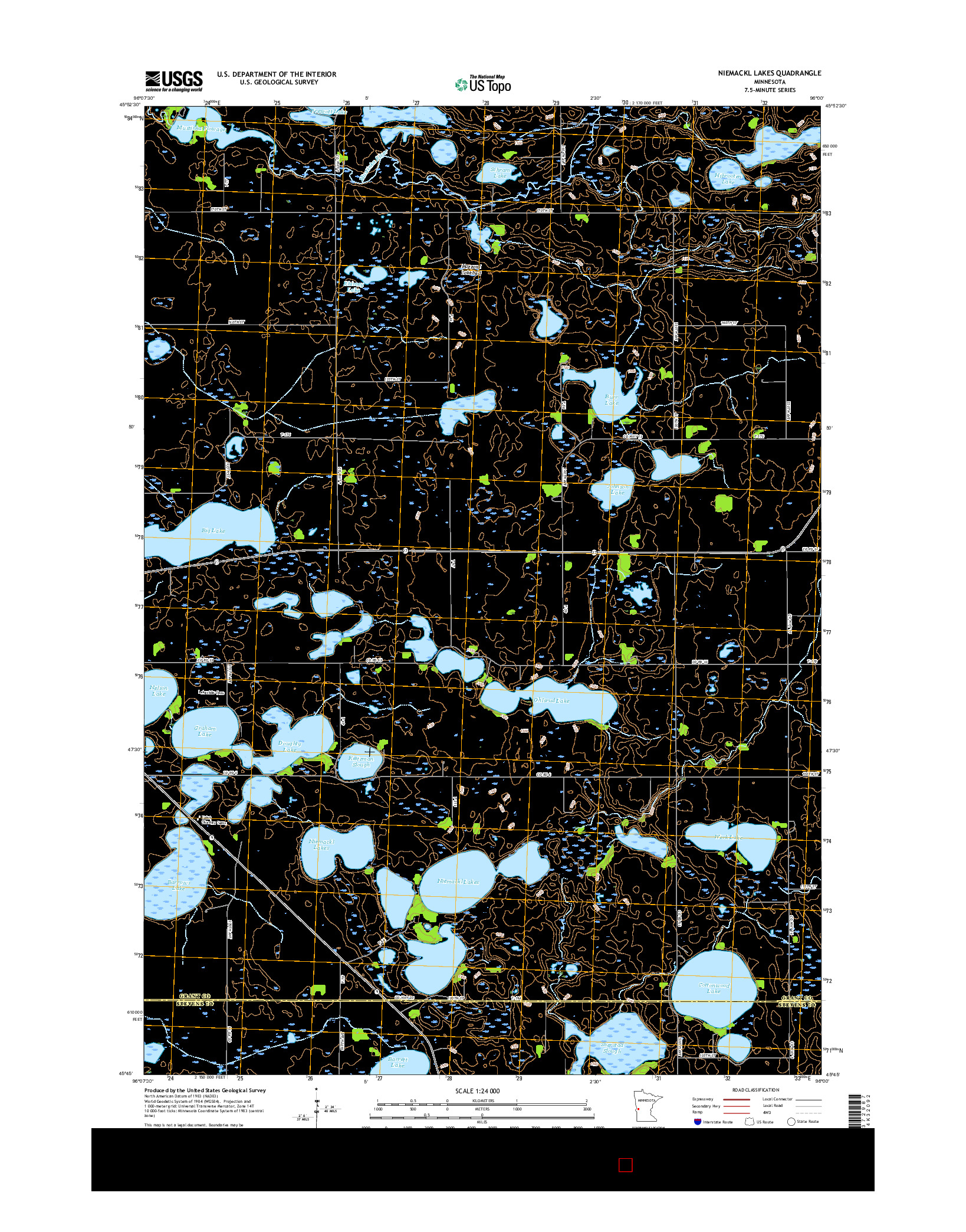 USGS US TOPO 7.5-MINUTE MAP FOR NIEMACKL LAKES, MN 2016