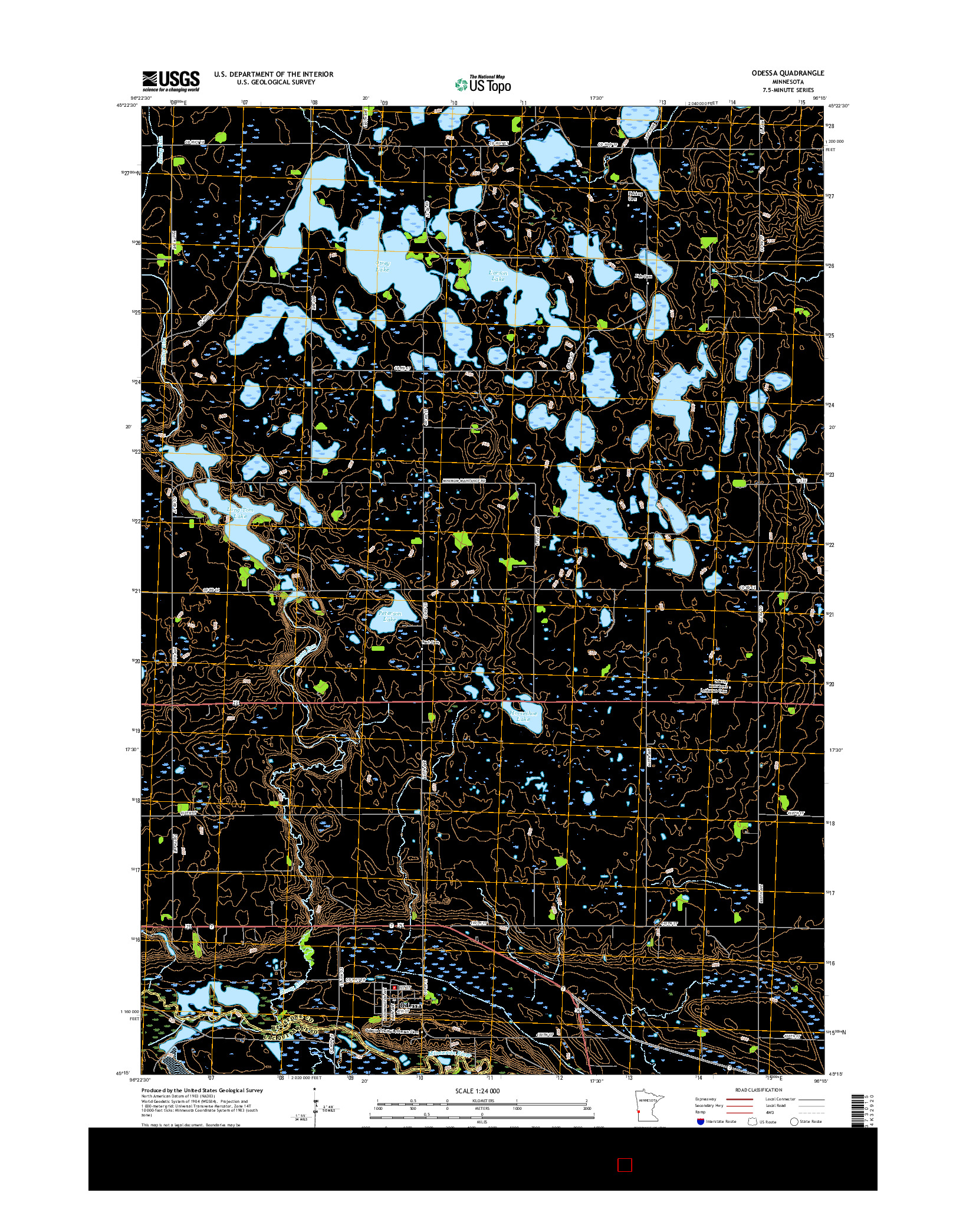 USGS US TOPO 7.5-MINUTE MAP FOR ODESSA, MN 2016