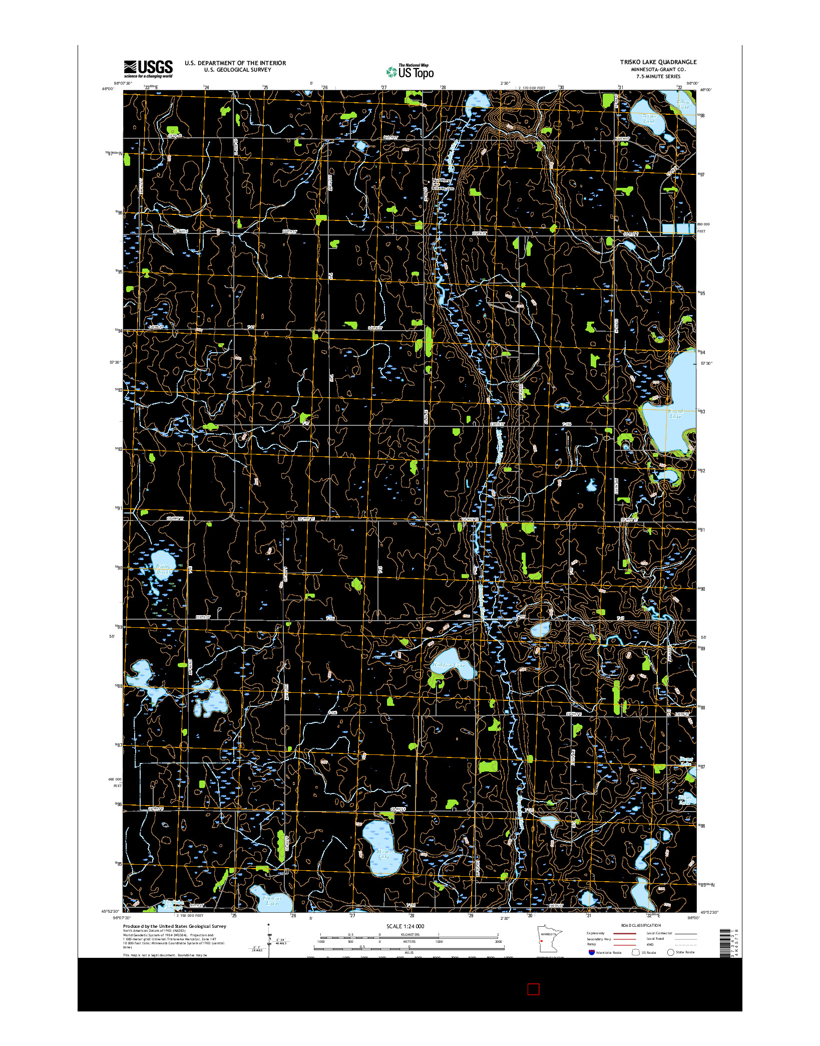 USGS US TOPO 7.5-MINUTE MAP FOR TRISKO LAKE, MN 2016